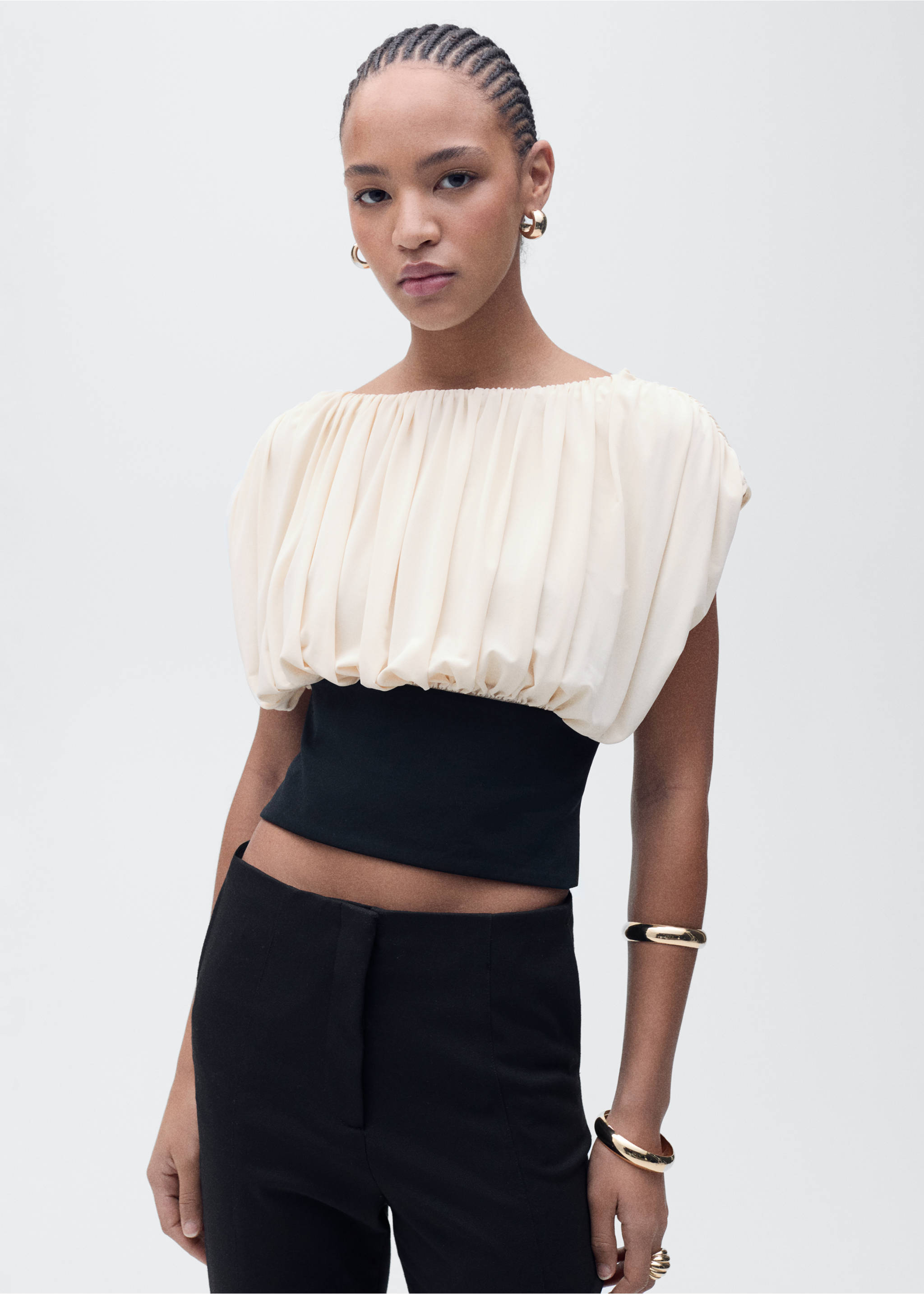 Combined draped top - Medium plane, Ecru. Ref: 87065758-00.