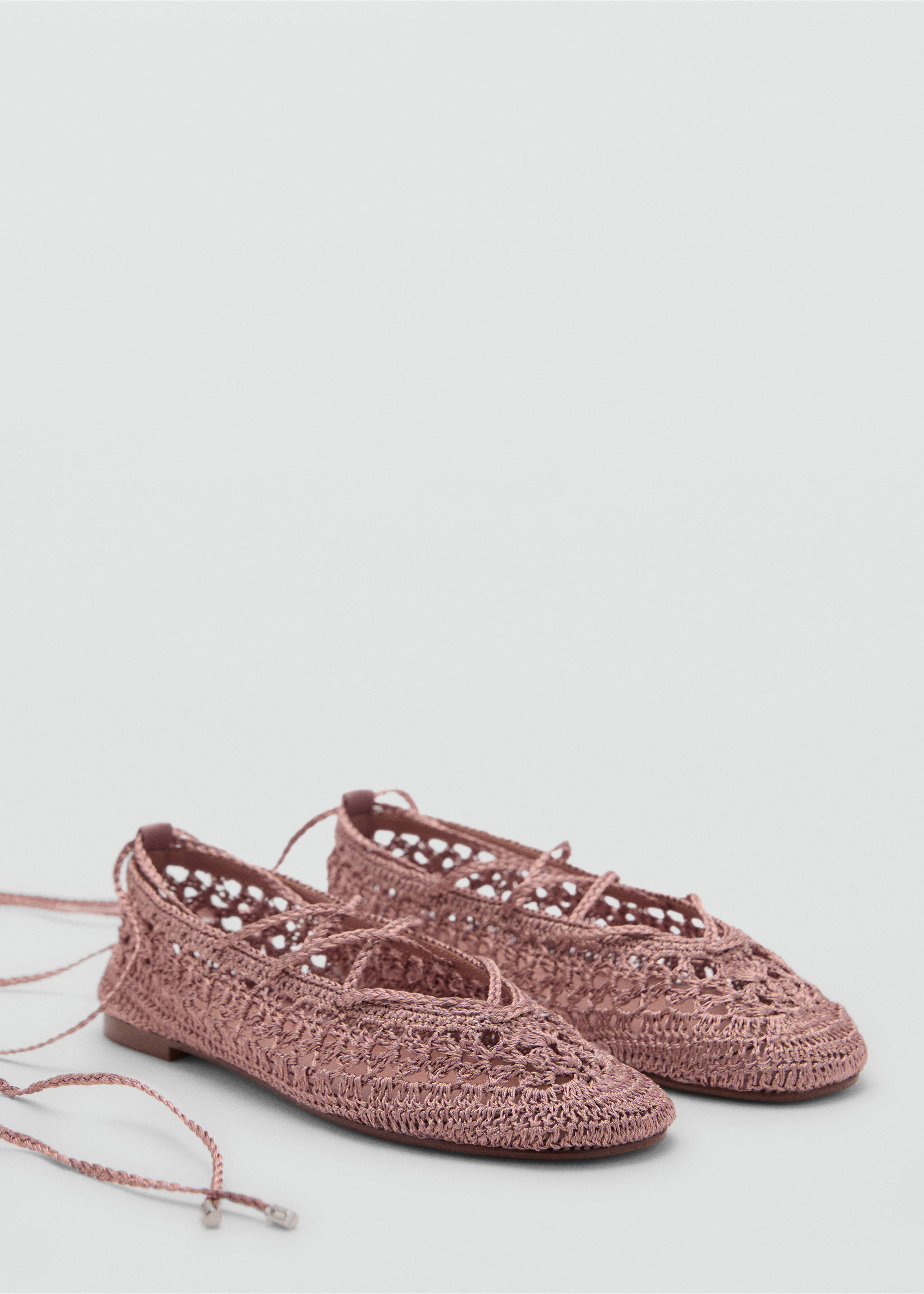 Bailarina crochet tiras - Plano medio, Rosa. Ref: 87065761-00.