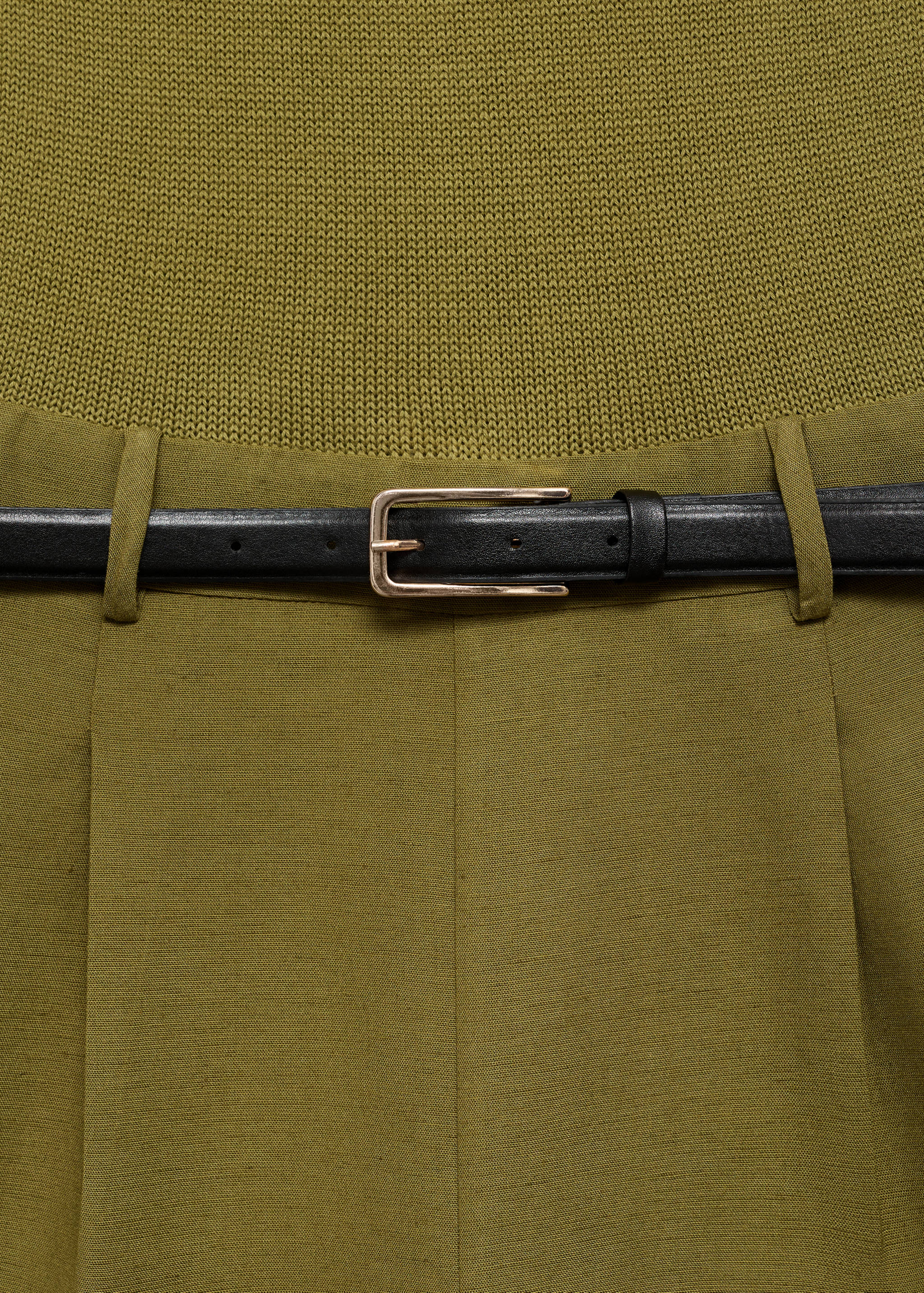 Combined-fabric jumpsuit with belt - Details of the article 8