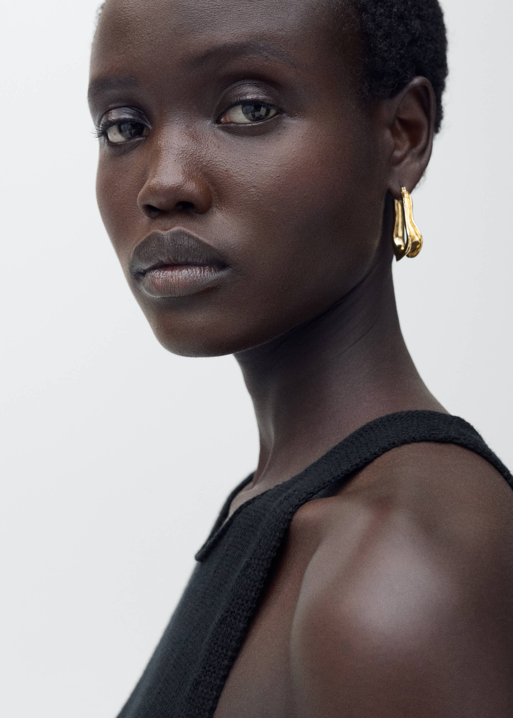 Combined-fabric jumpsuit with belt - Details of the article 1