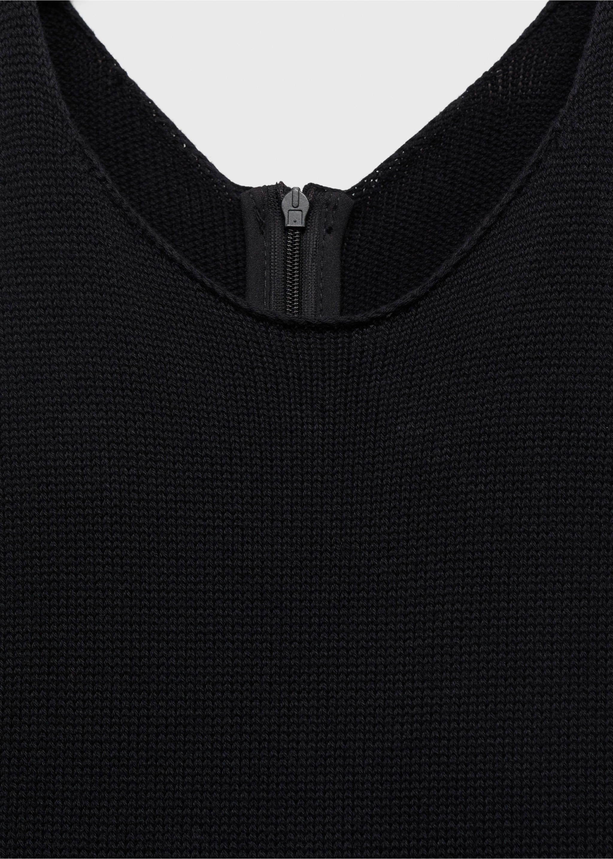 Combined-fabric jumpsuit with belt - Details of the article 0, Black. Ref: 87065769-00.