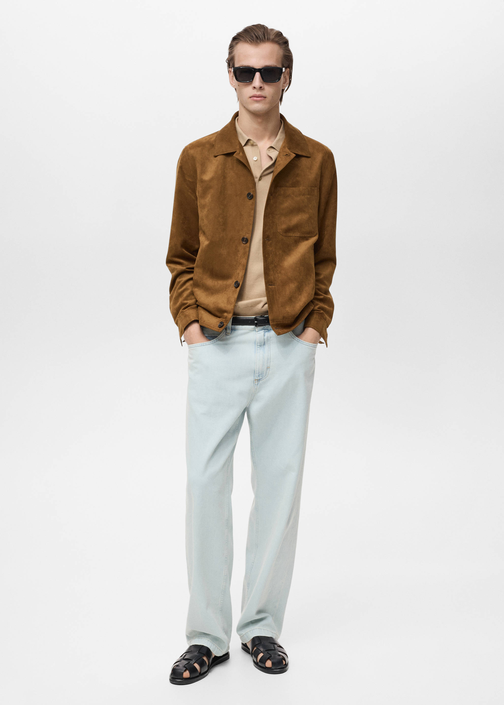 Suede effect overshirt - General plane
