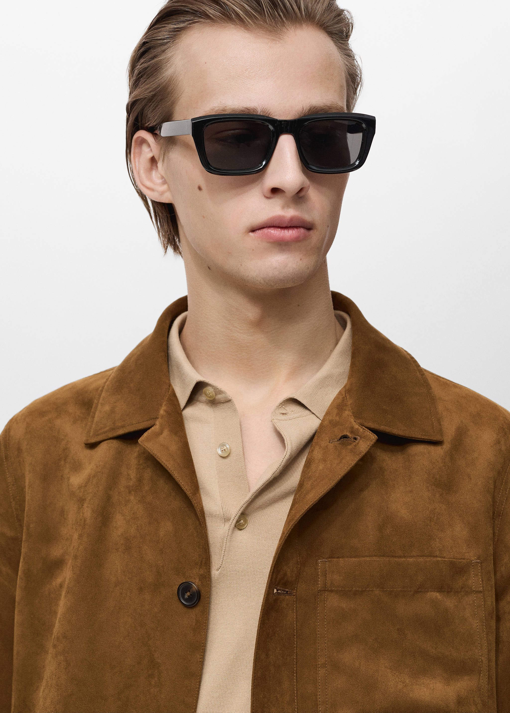 Suede effect overshirt - Details of the article 1