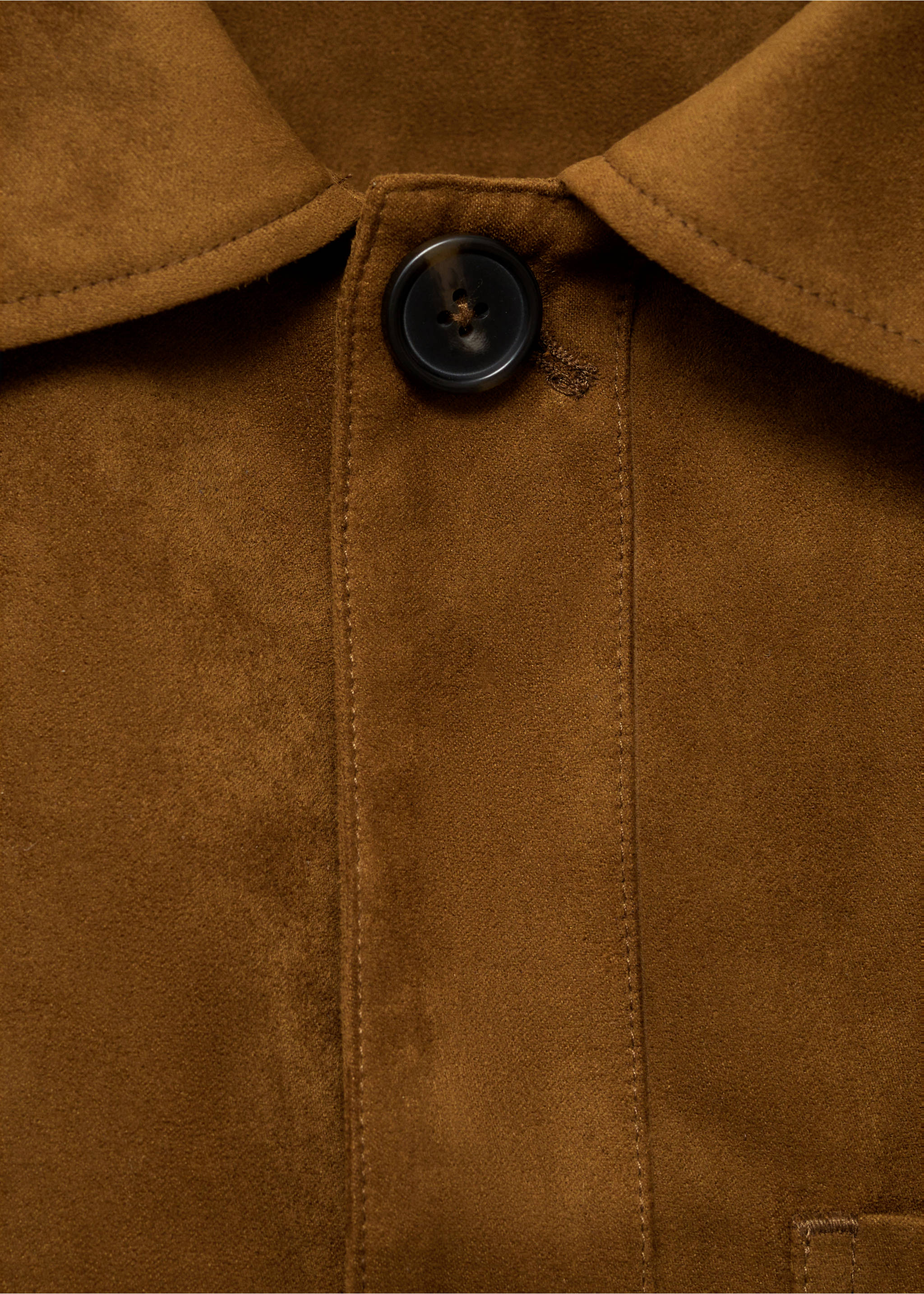 Overshirt mit Wildleder-Effekt - Detail des Artikels 8, Kognac. Ref: 87065916-00.