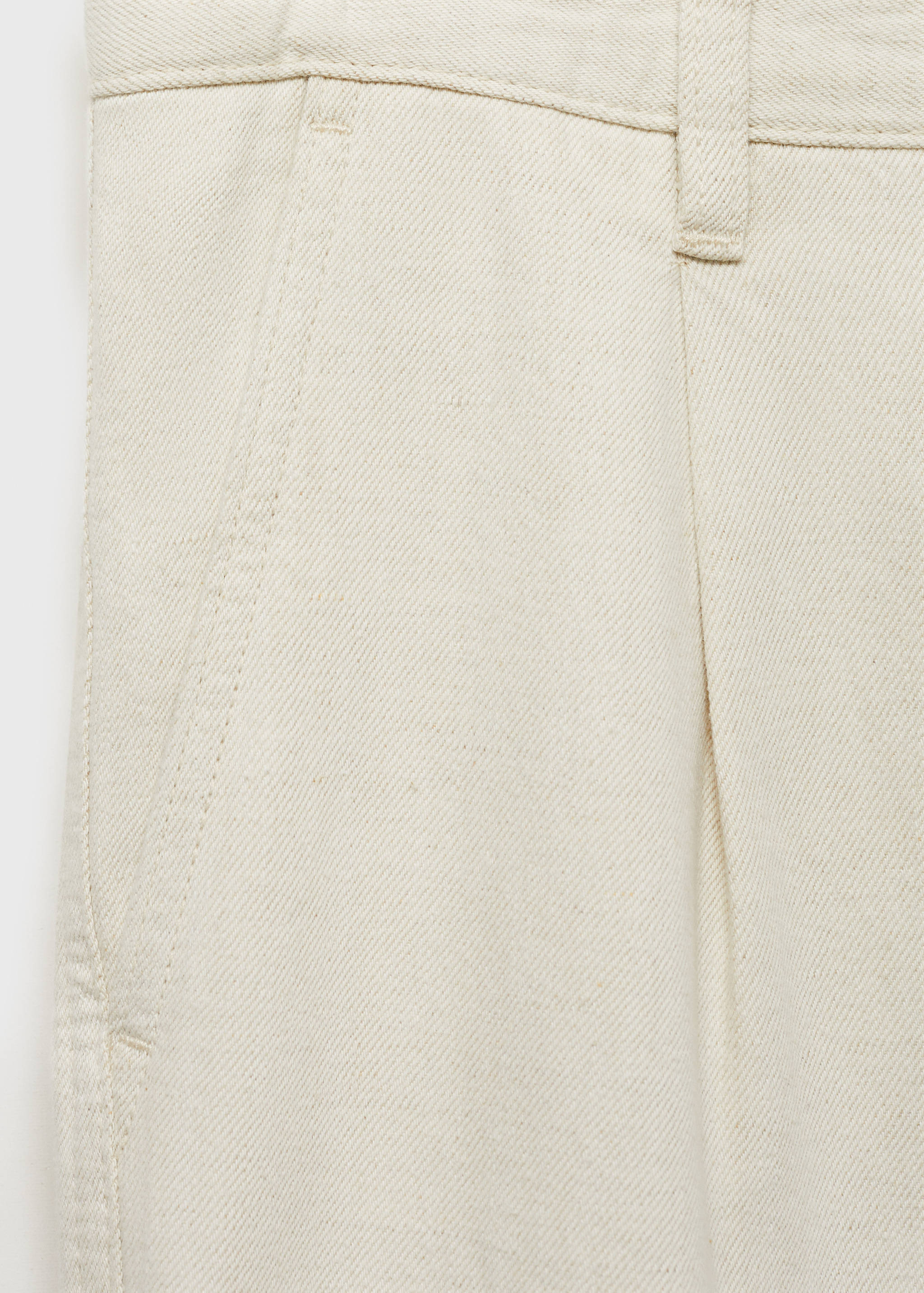 Linen-blend regular-fit pleated jeans - Details of the article 0