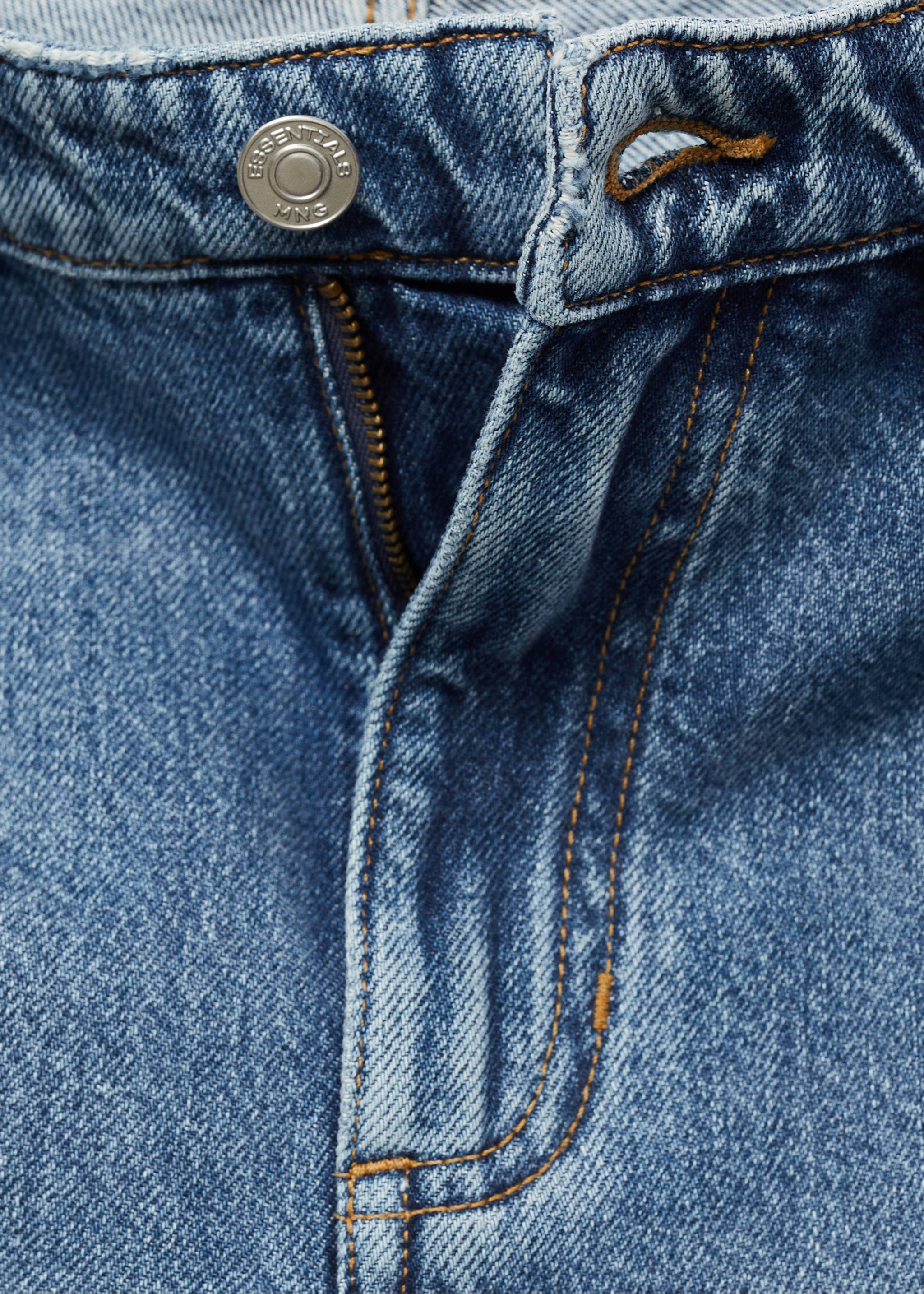 Cropped carrot-fit jeans - Details of the article 8, Medium Blue. Ref: 87065920-00.
