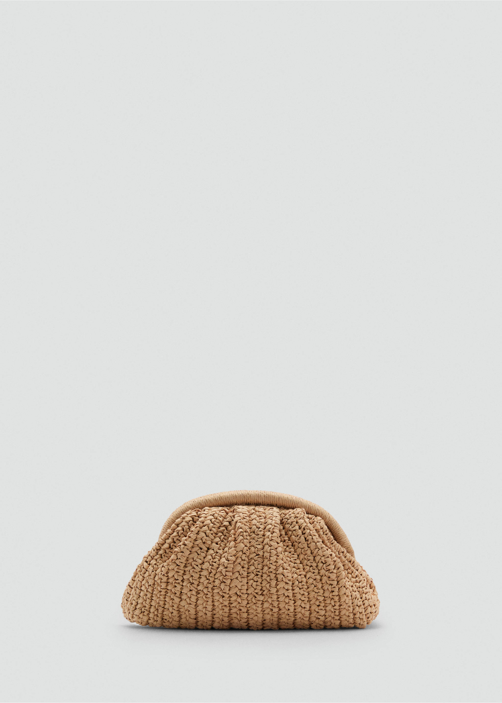 Clutch-Tasche aus Naturfaser - Artikel ohne Model, Beige. Ref: 87065921-00.