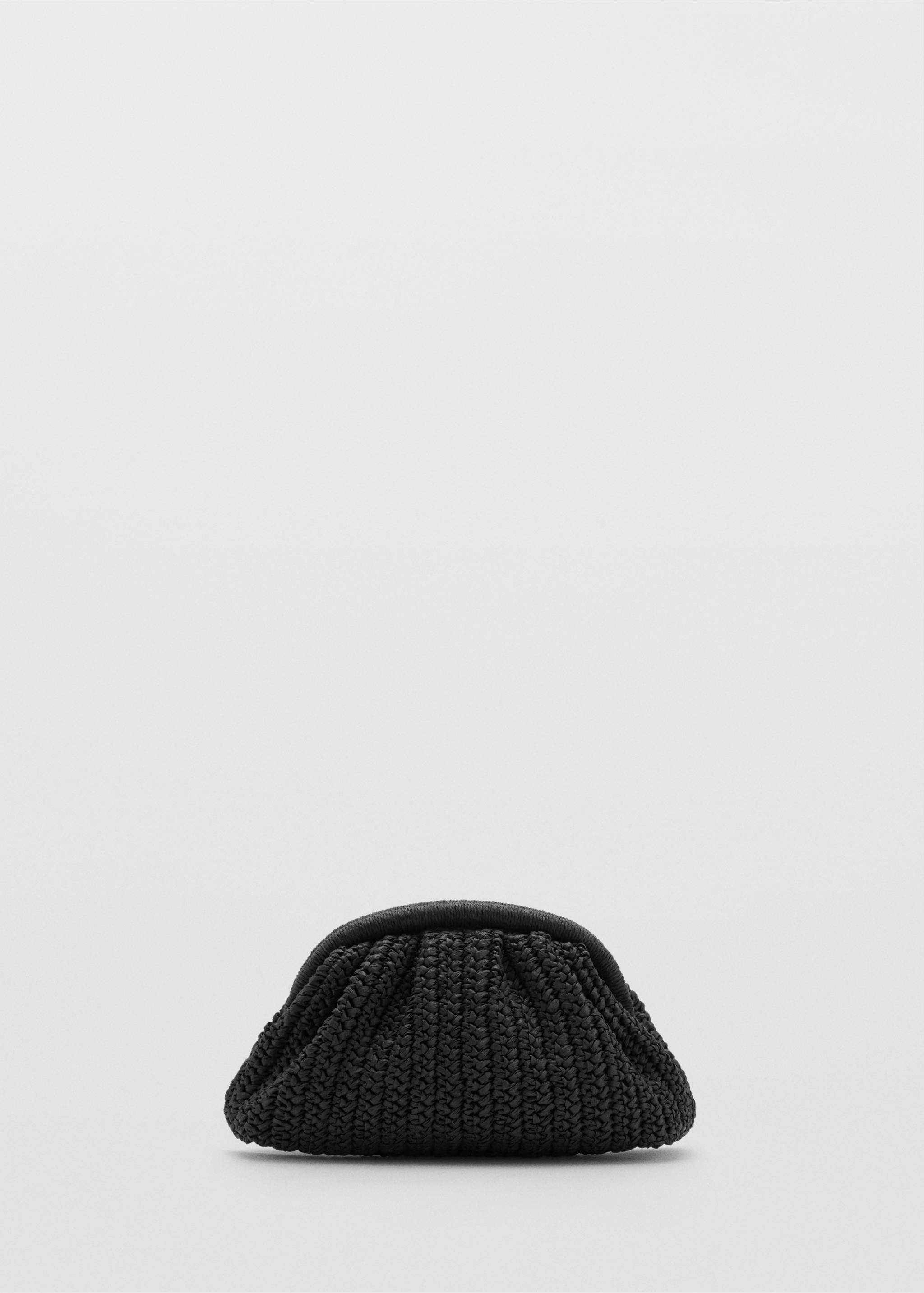Natural fiber clutch bag - Article without model, Black. Ref: 87065921-00.