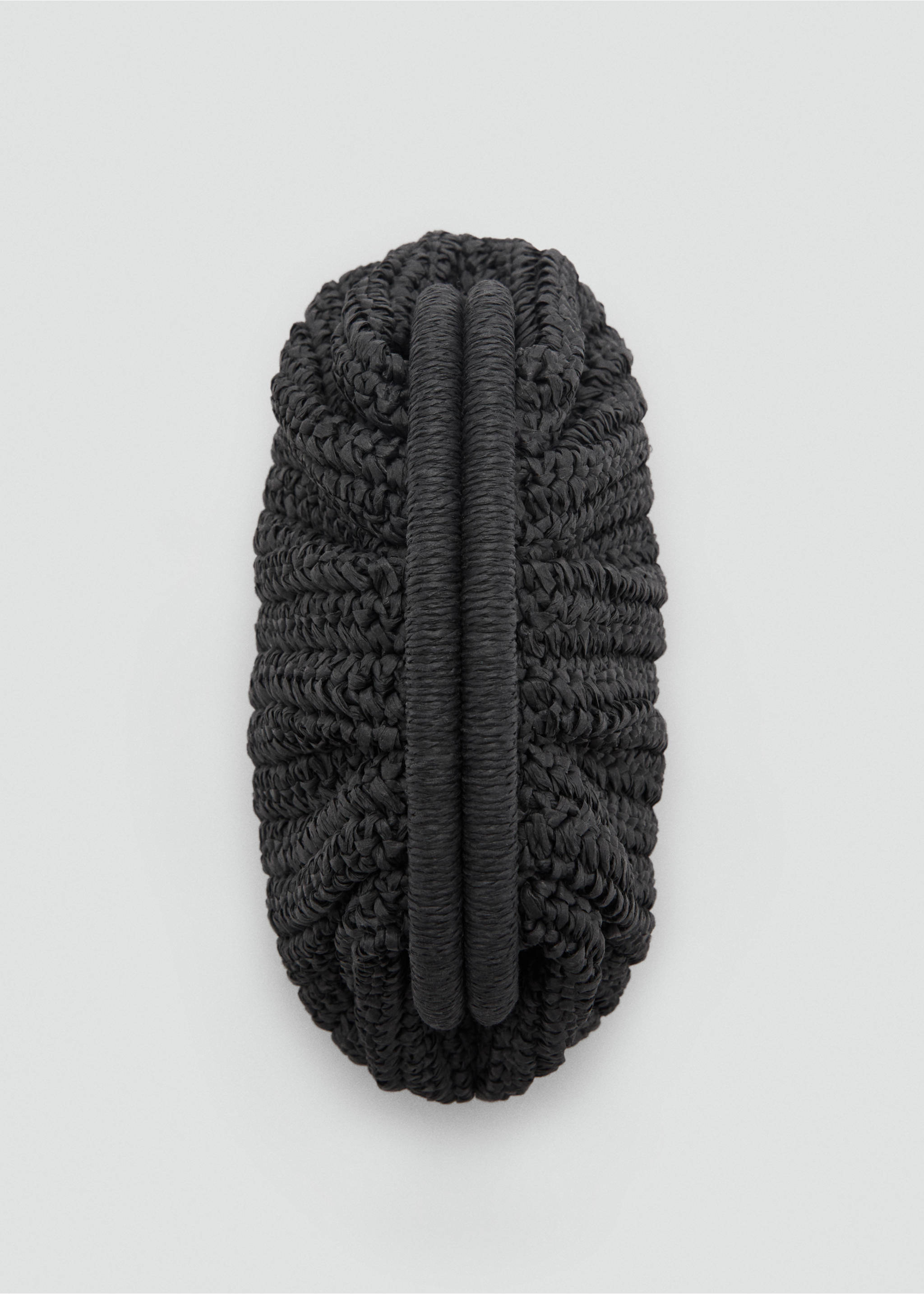 Natural fiber clutch bag - Details of the article 1, Black. Ref: 87065921-00.