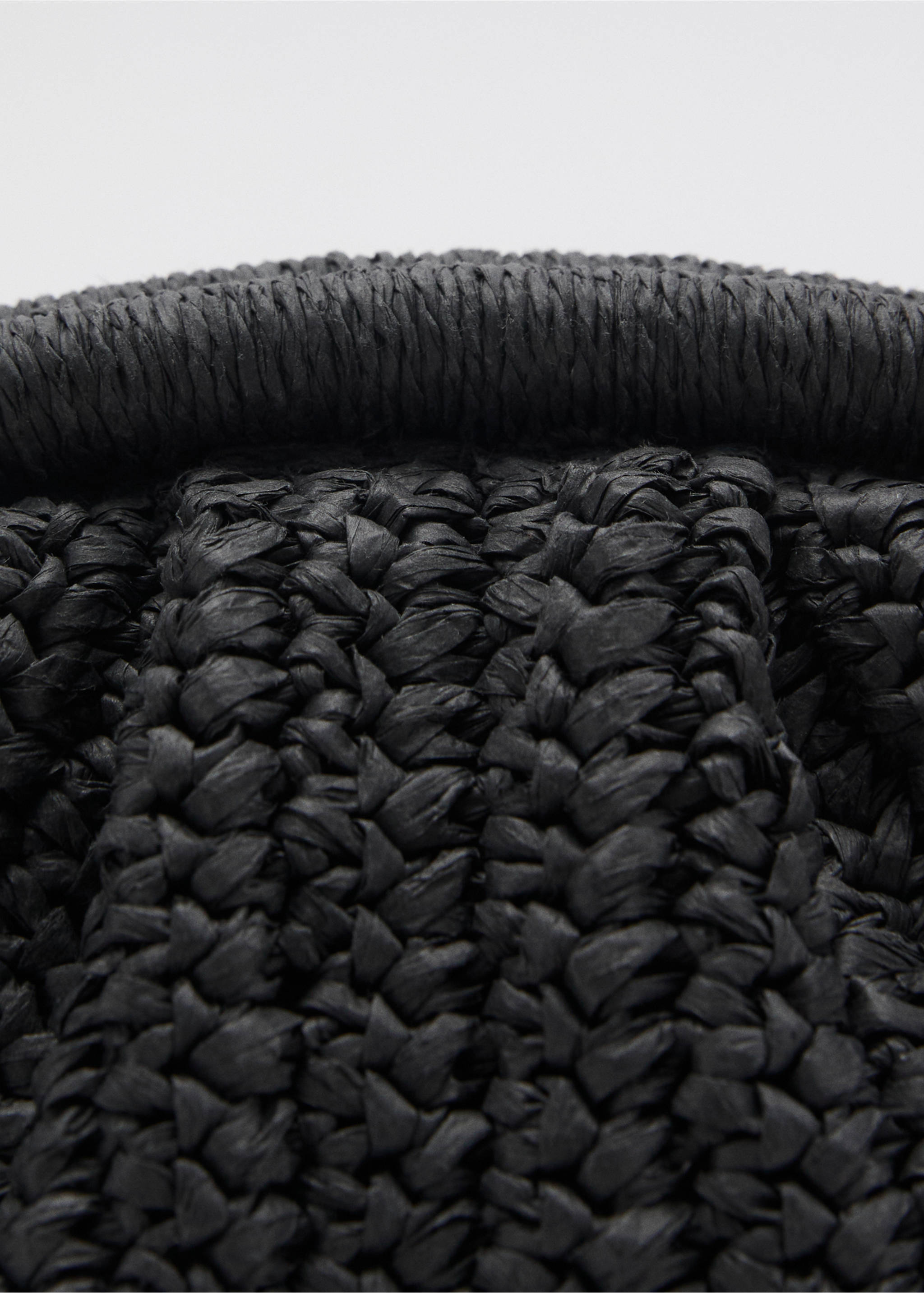 Natural fiber clutch bag - Details of the article 2, Black. Ref: 87065921-00.