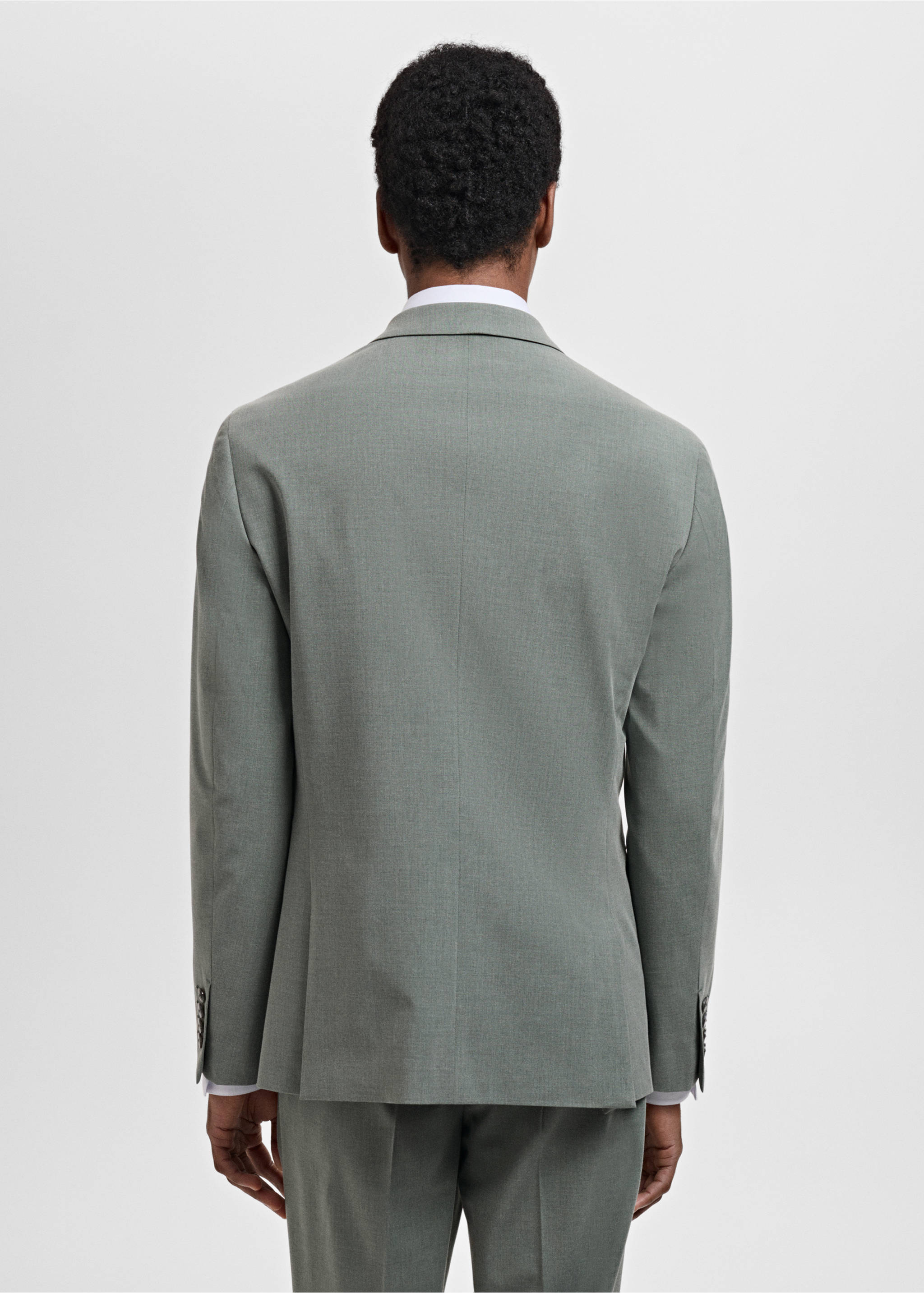 Super slim-fit suit jacket in stretch fabric - Reverse of the article, Green. Ref: 87065922-00.