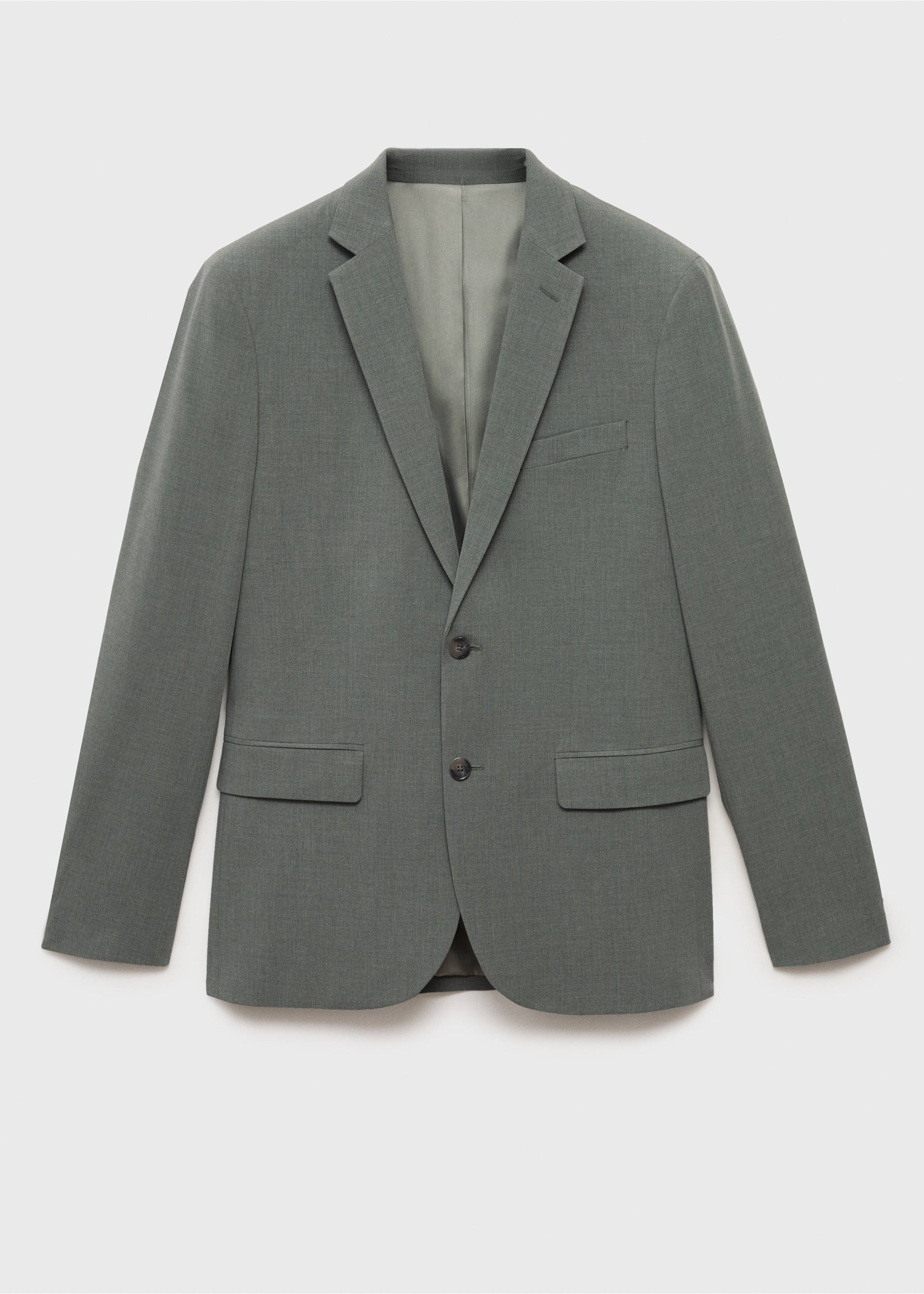 Super slim-fit suit jacket in stretch fabric - Article without model, Green. Ref: 87065922-00.