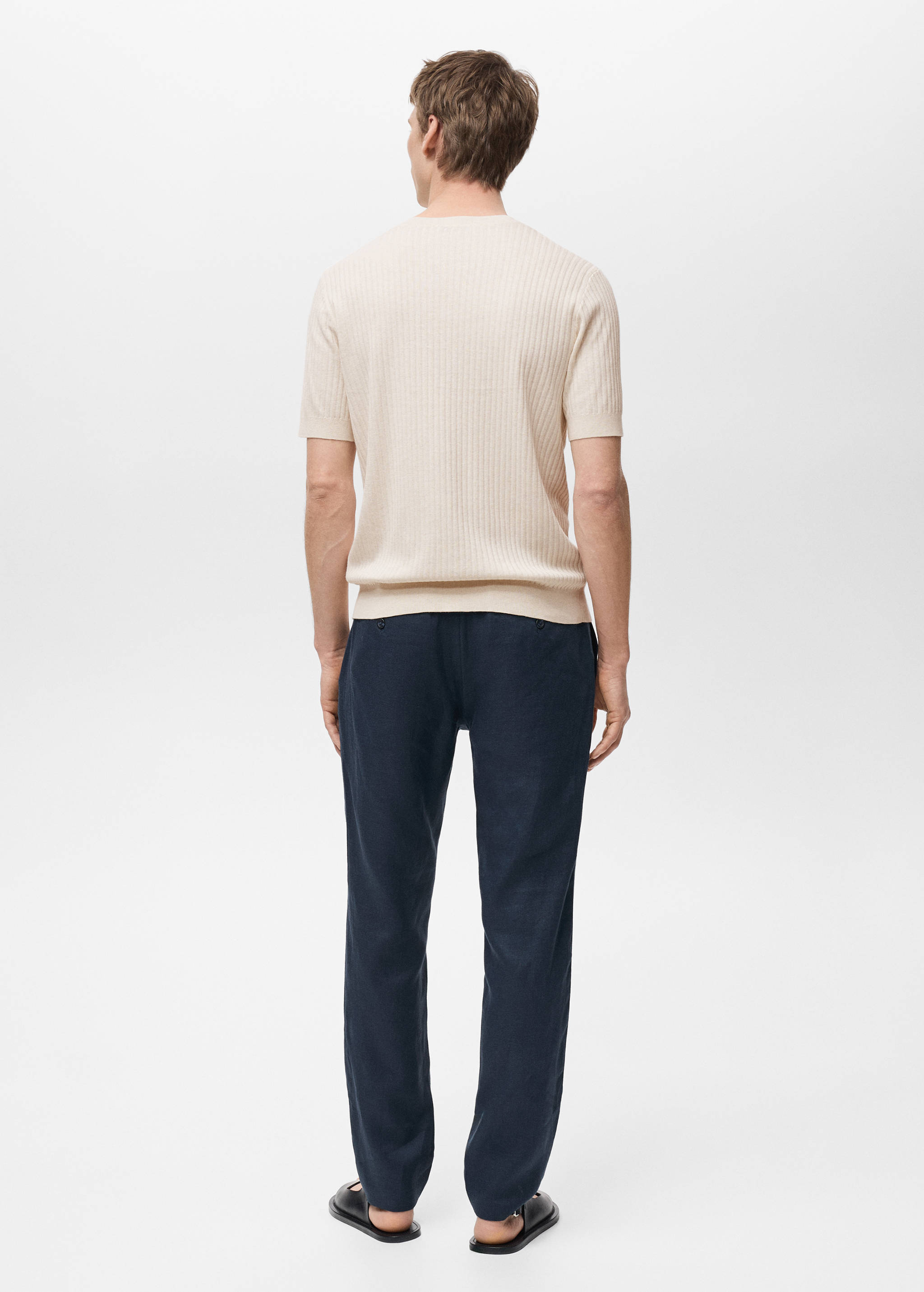 Textured striped T-shirt - Reverse of the article