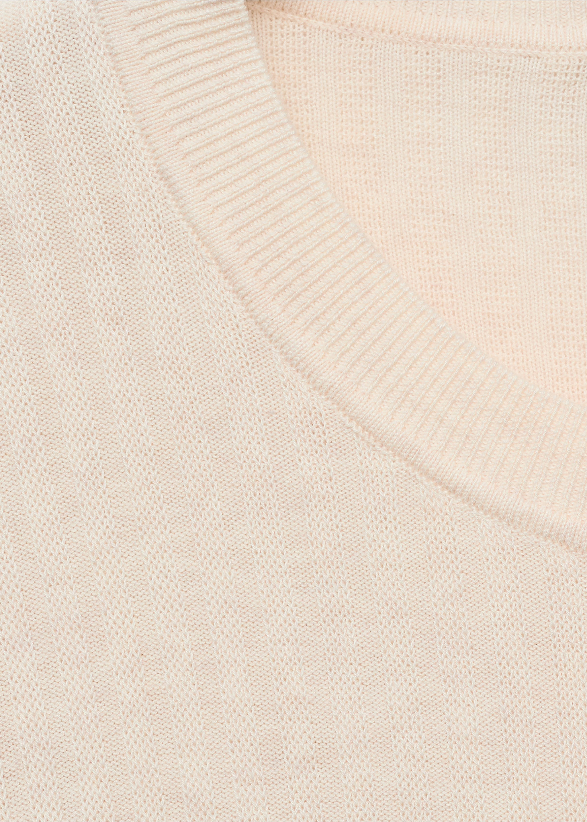 Koszulka w paski z teksturą - Szczegóły artykułu 8, Kość słoniowa. Ref: 87065933-00.