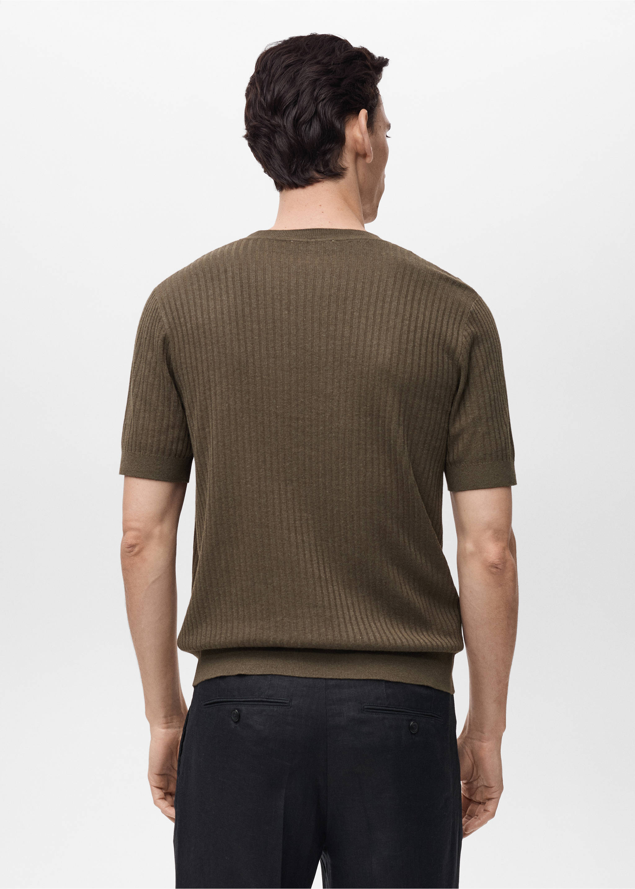 Camiseta rayas textura - Reverso del artículo, Marrón. Ref: 87065933-00.