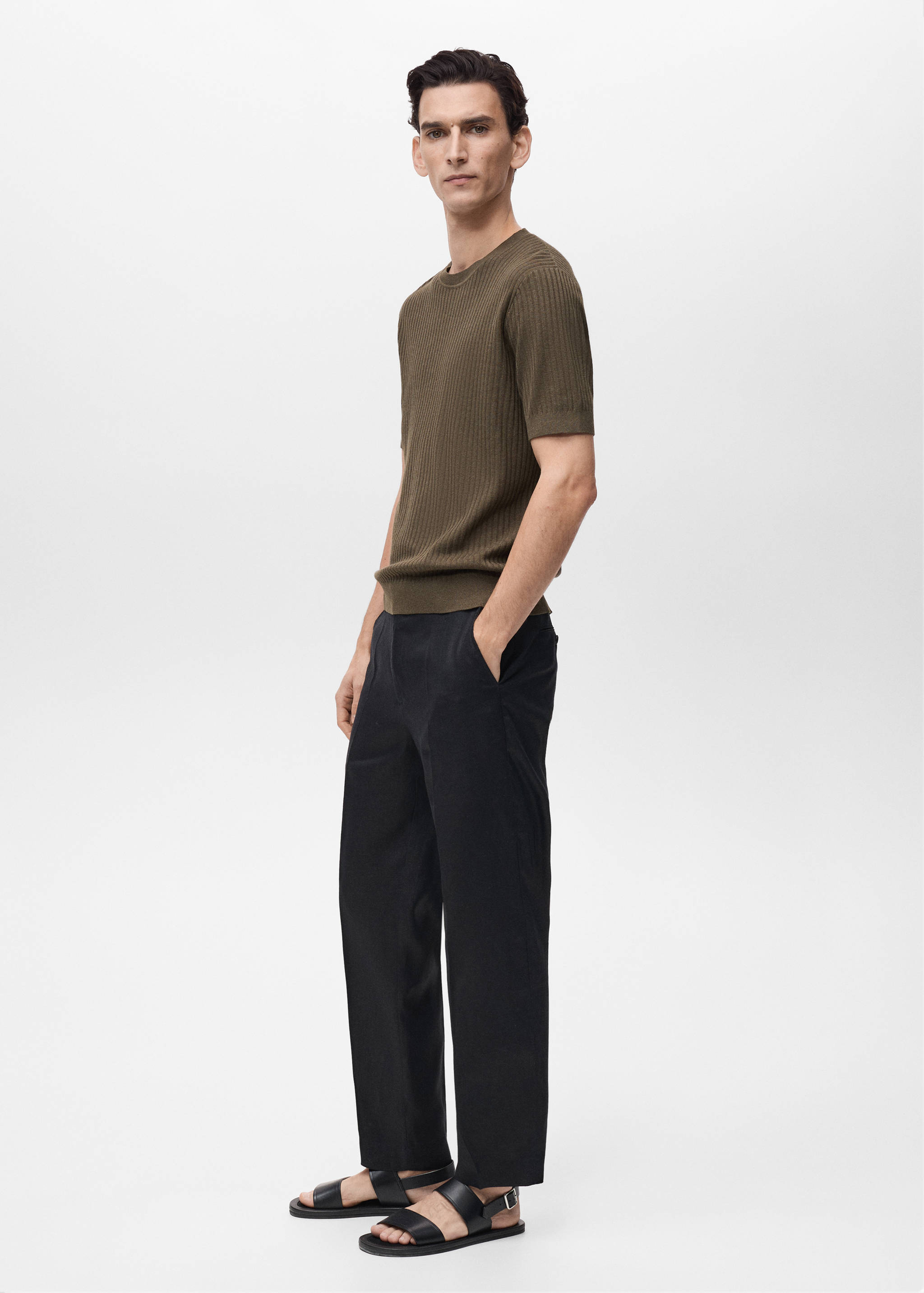 Textured striped T-shirt - Details of the article 2