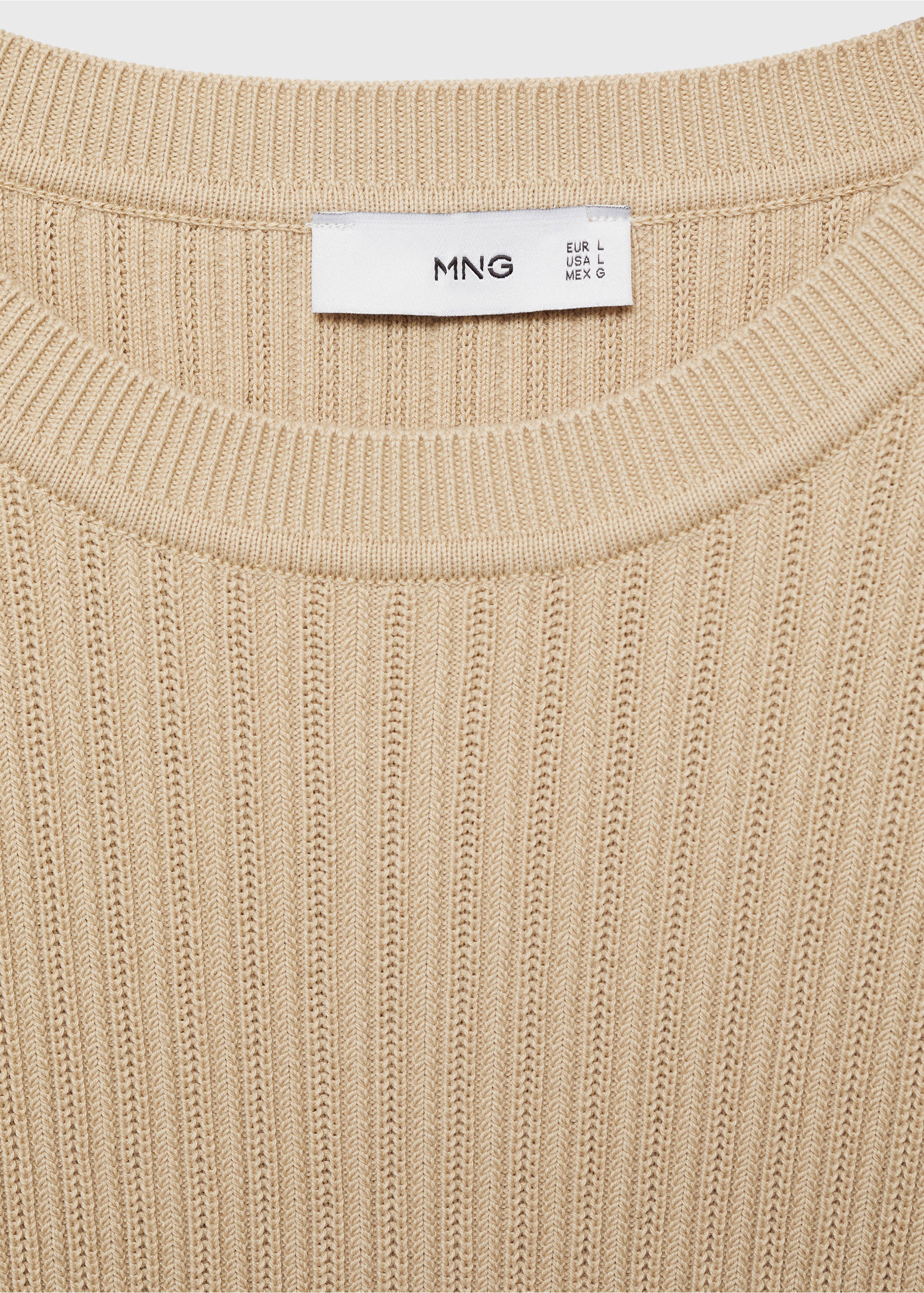 Camiseta punto algodón trenzado - Detalle del artículo 8, Crudo. Ref: 87065934-00.