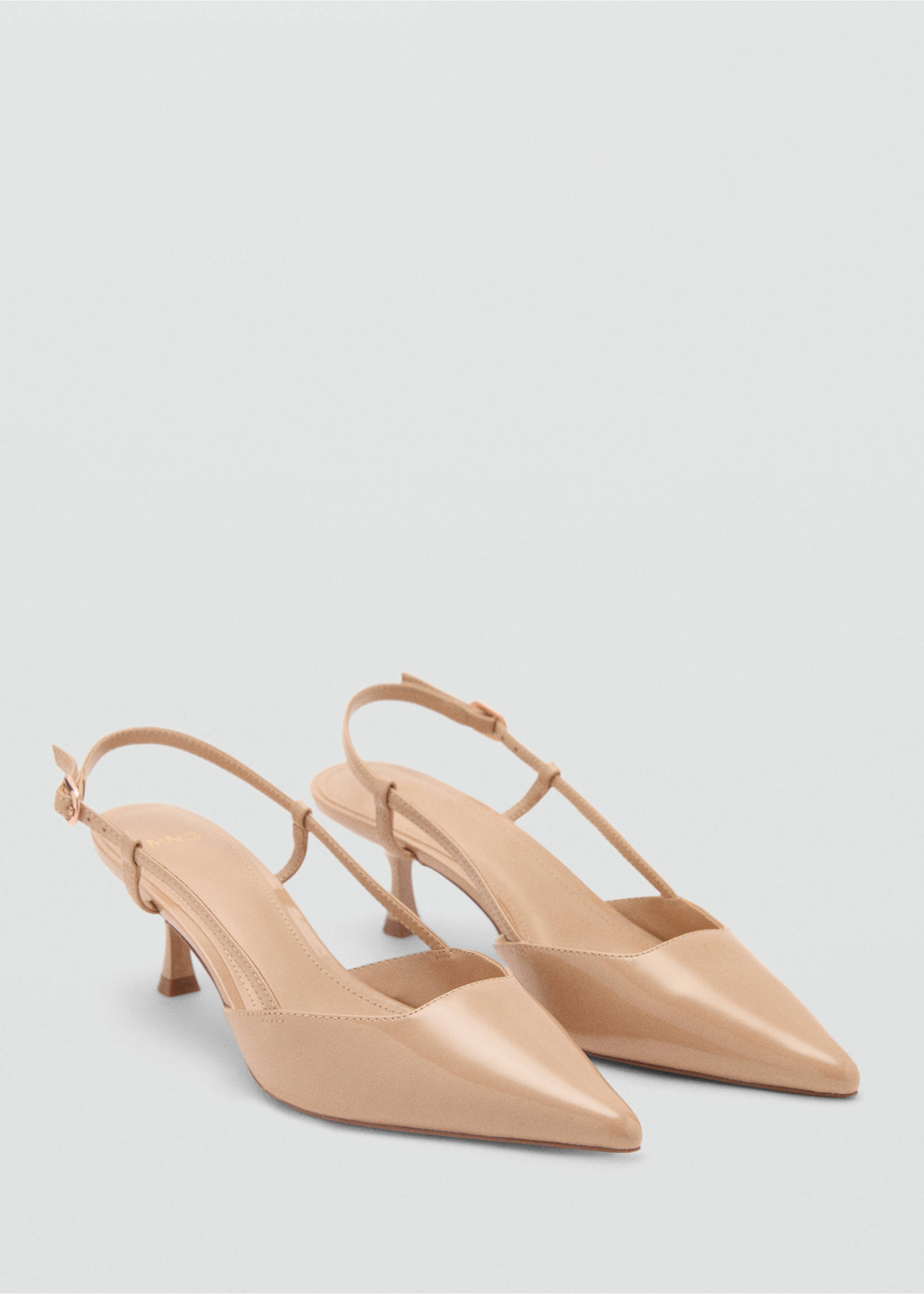 Patent heeled shoes - Medium plane, Nude. Ref: 87065936-00.