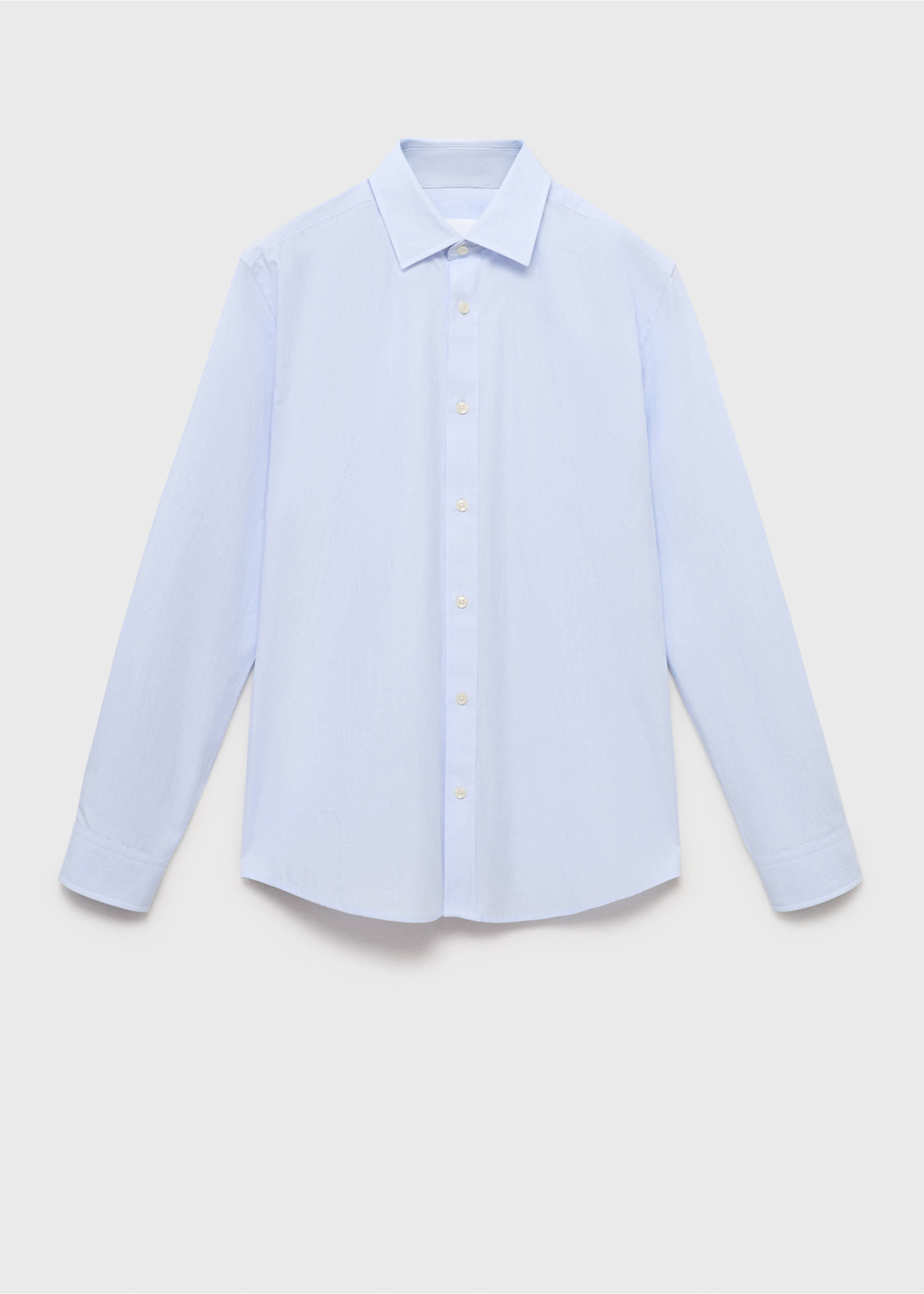 Slim Fit-Streifenhemd aus 100 % Baumwolle - Artikel ohne Model, Himmelblau. Ref: 87065937-00.