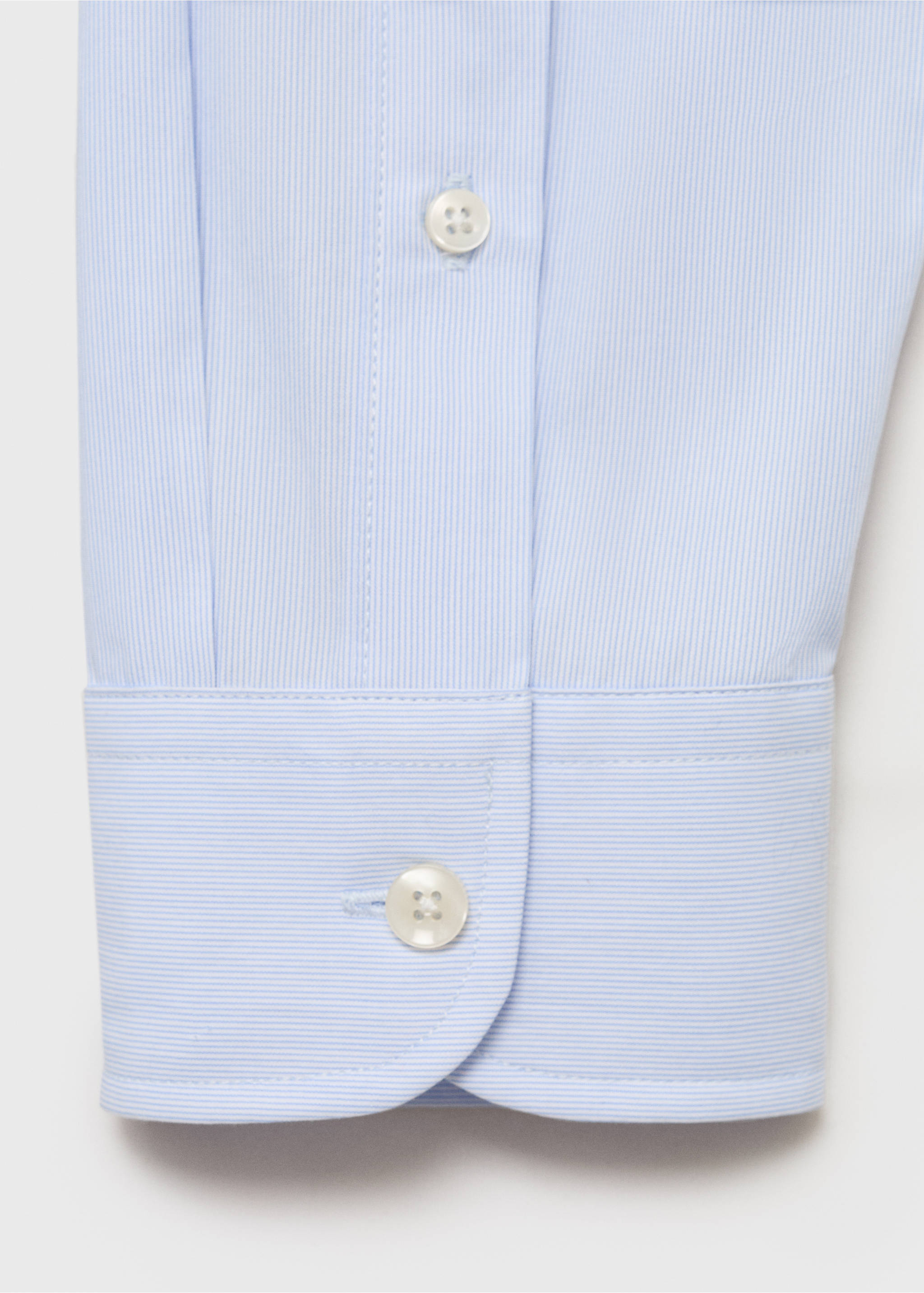 Slim Fit-Streifenhemd aus 100 % Baumwolle - Detail des Artikels 0, Himmelblau. Ref: 87065937-00.