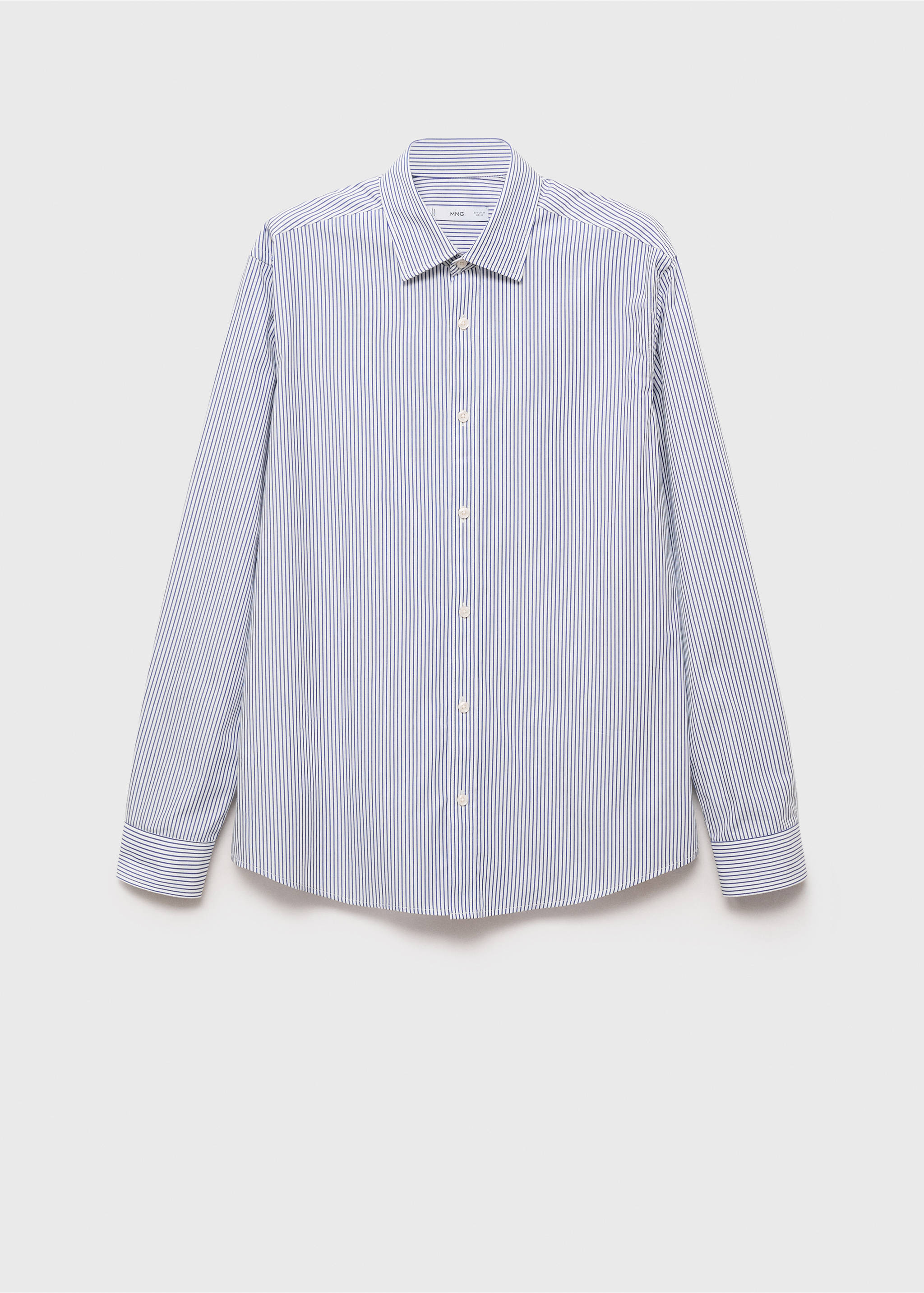 Camisa 100% algodón rayas slim fit - Artículo sin modelo, Azul. Ref: 87065937-00.