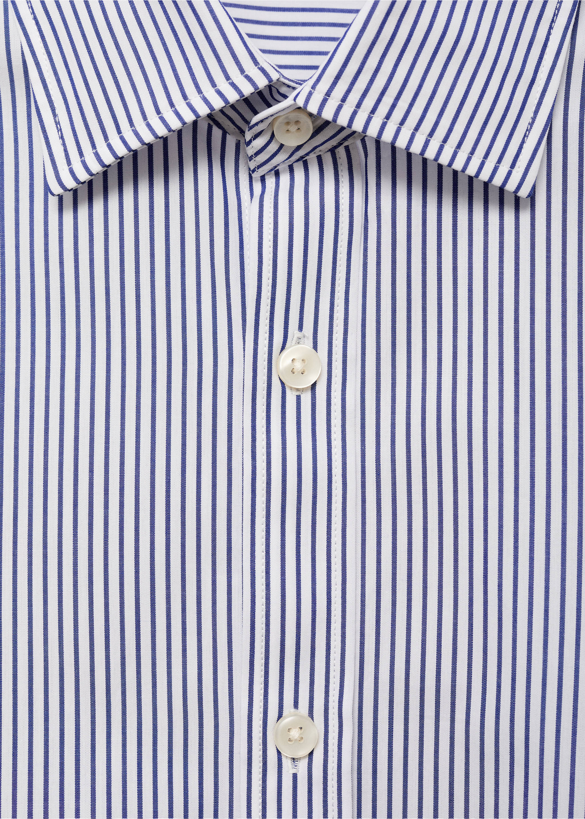 Camisa 100% algodón rayas slim fit - Detalle del artículo 8, Azul. Ref: 87065937-00.