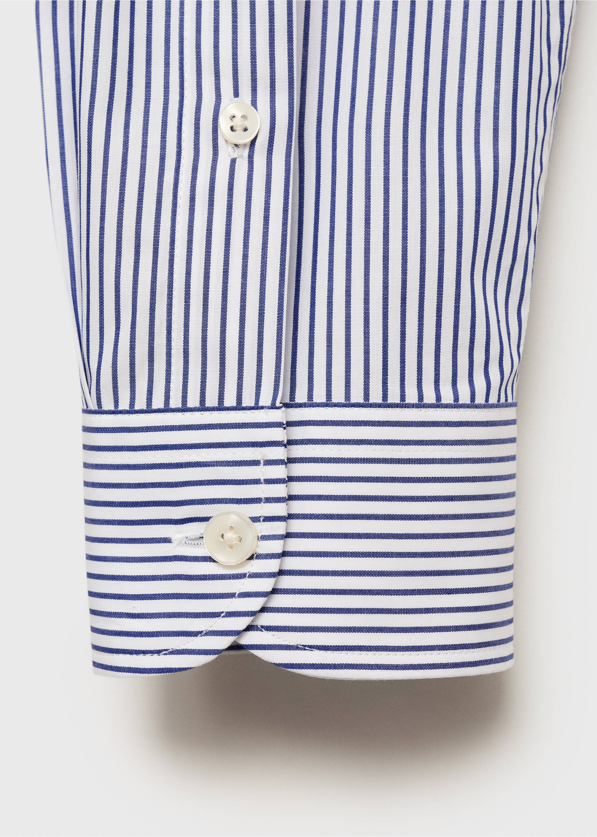 Camisa 100% algodón rayas slim fit - Detalle del artículo 0, Azul. Ref: 87065937-00.