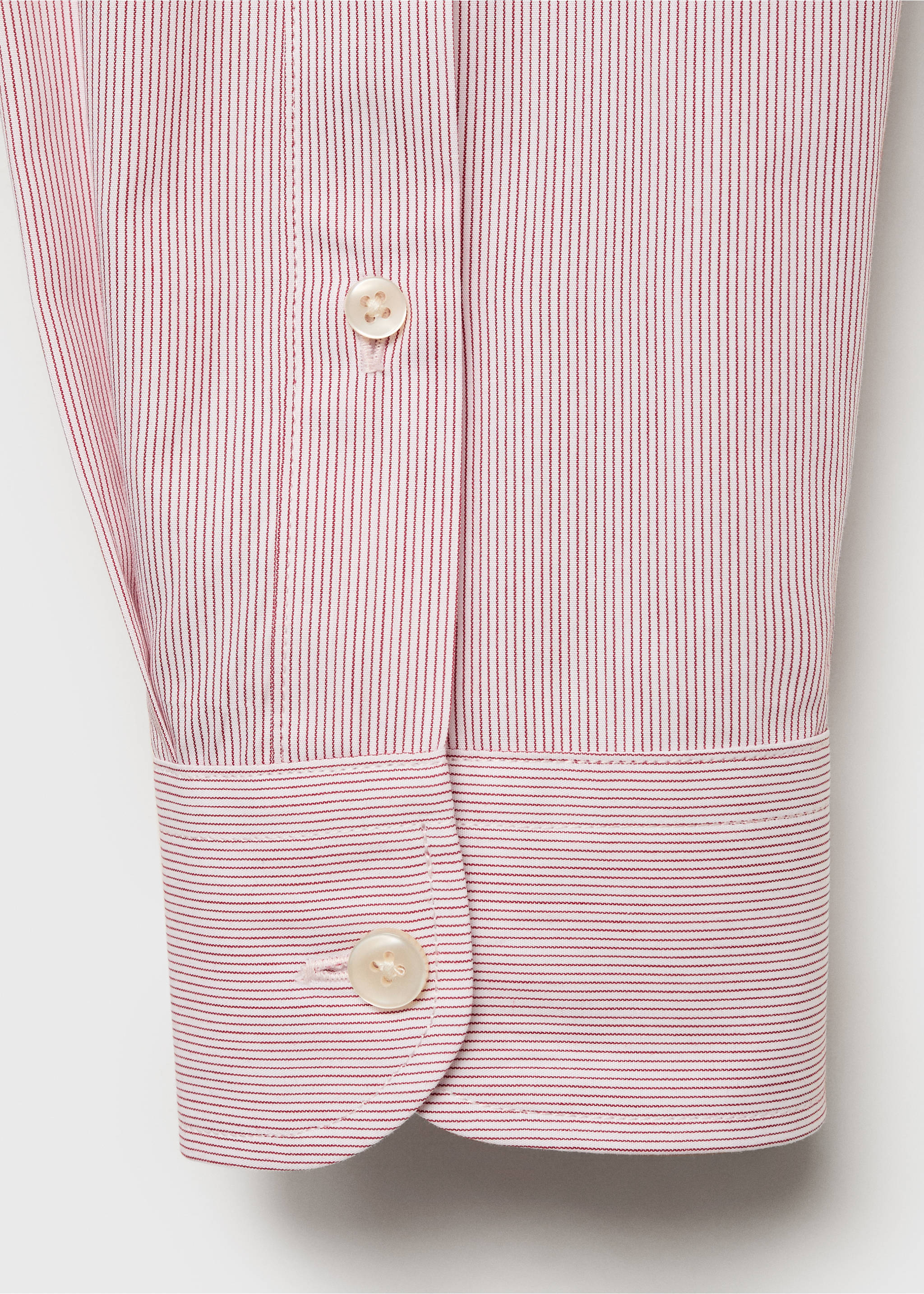 100% cotton slim-fit striped shirt - Details of the article 0, Red. Ref: 87065937-00.