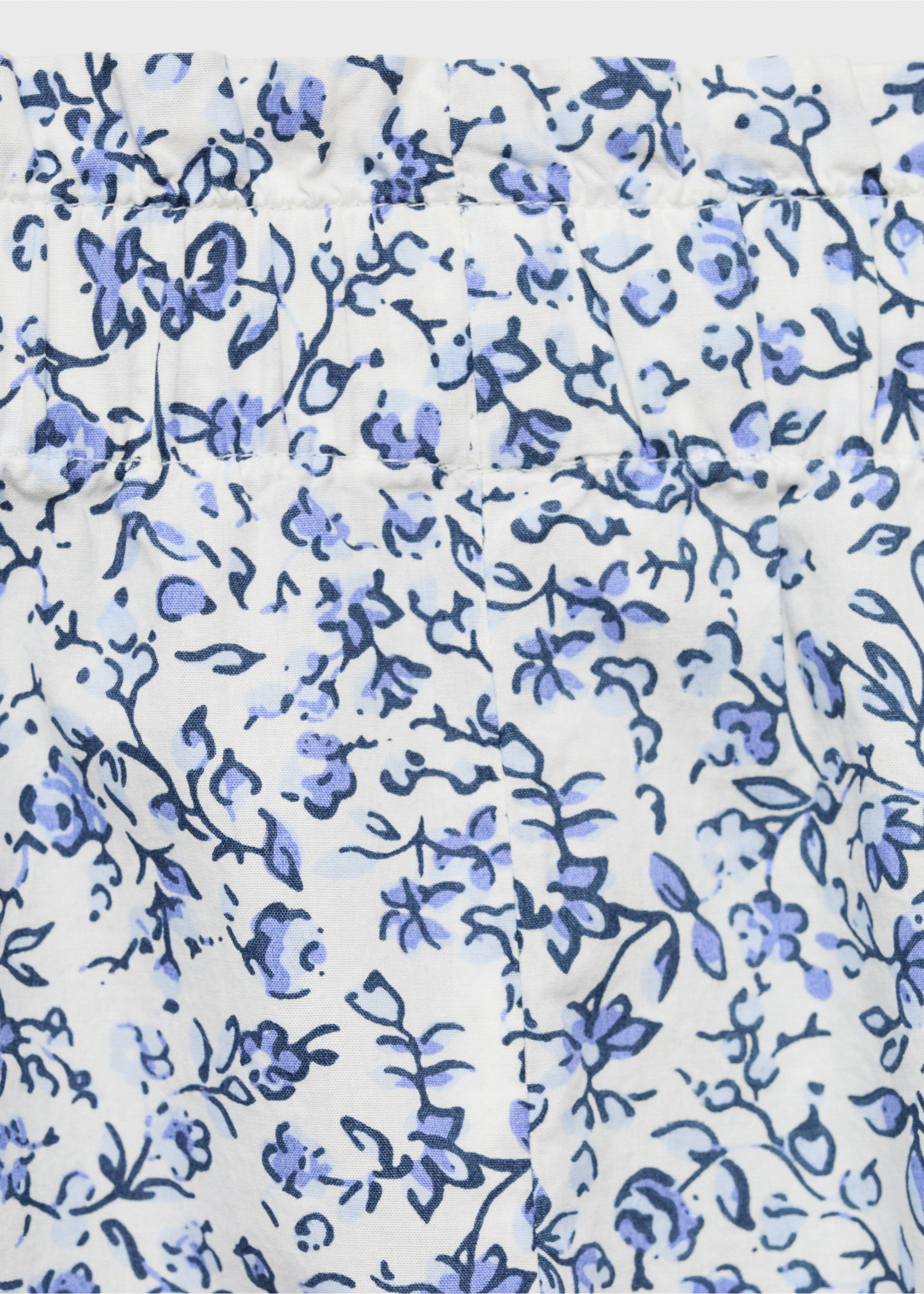 Printed cotton trousers - Details of the article 8, White. Ref: 87065938-00.