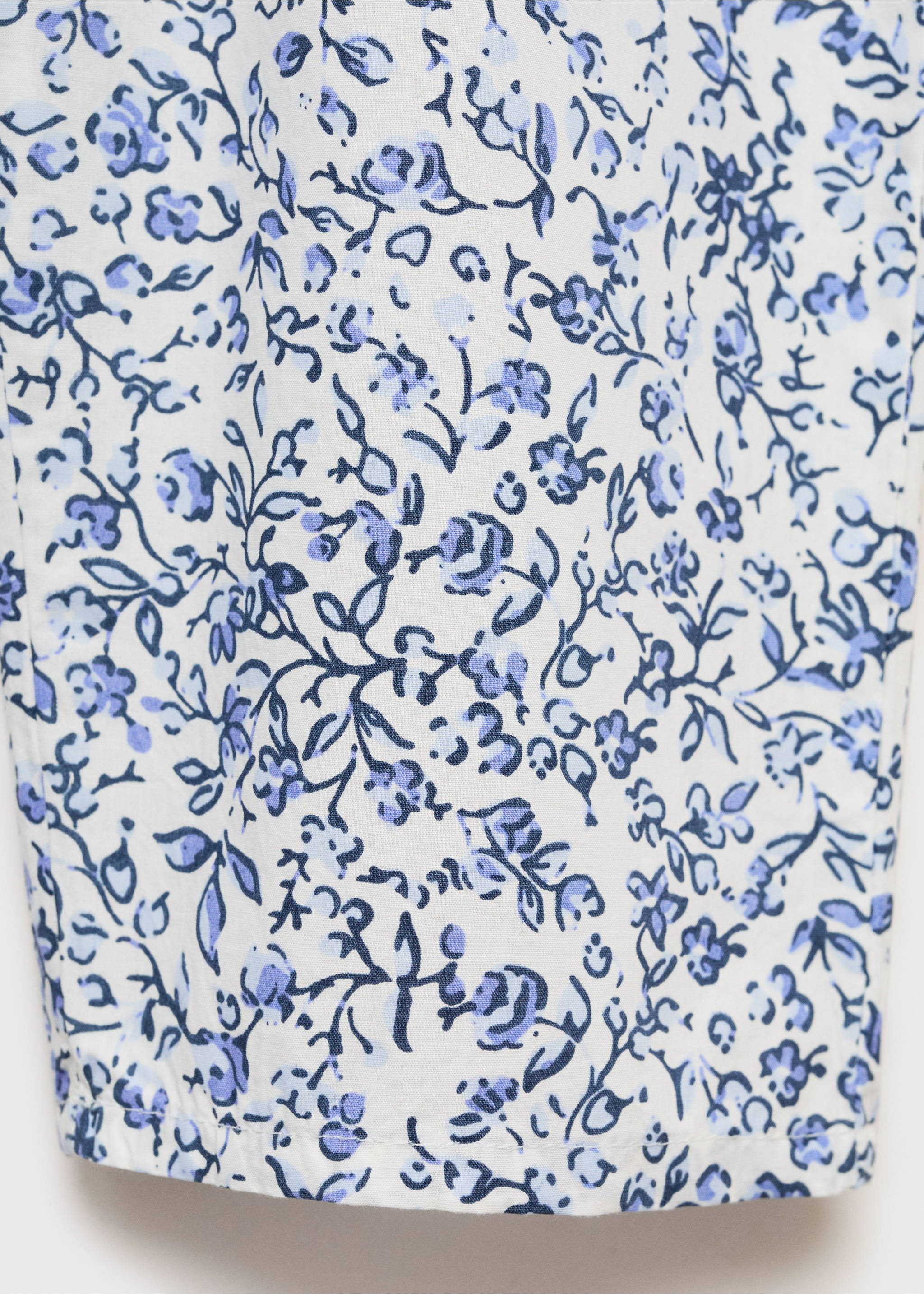 Printed cotton trousers - Details of the article 0, White. Ref: 87065938-00.