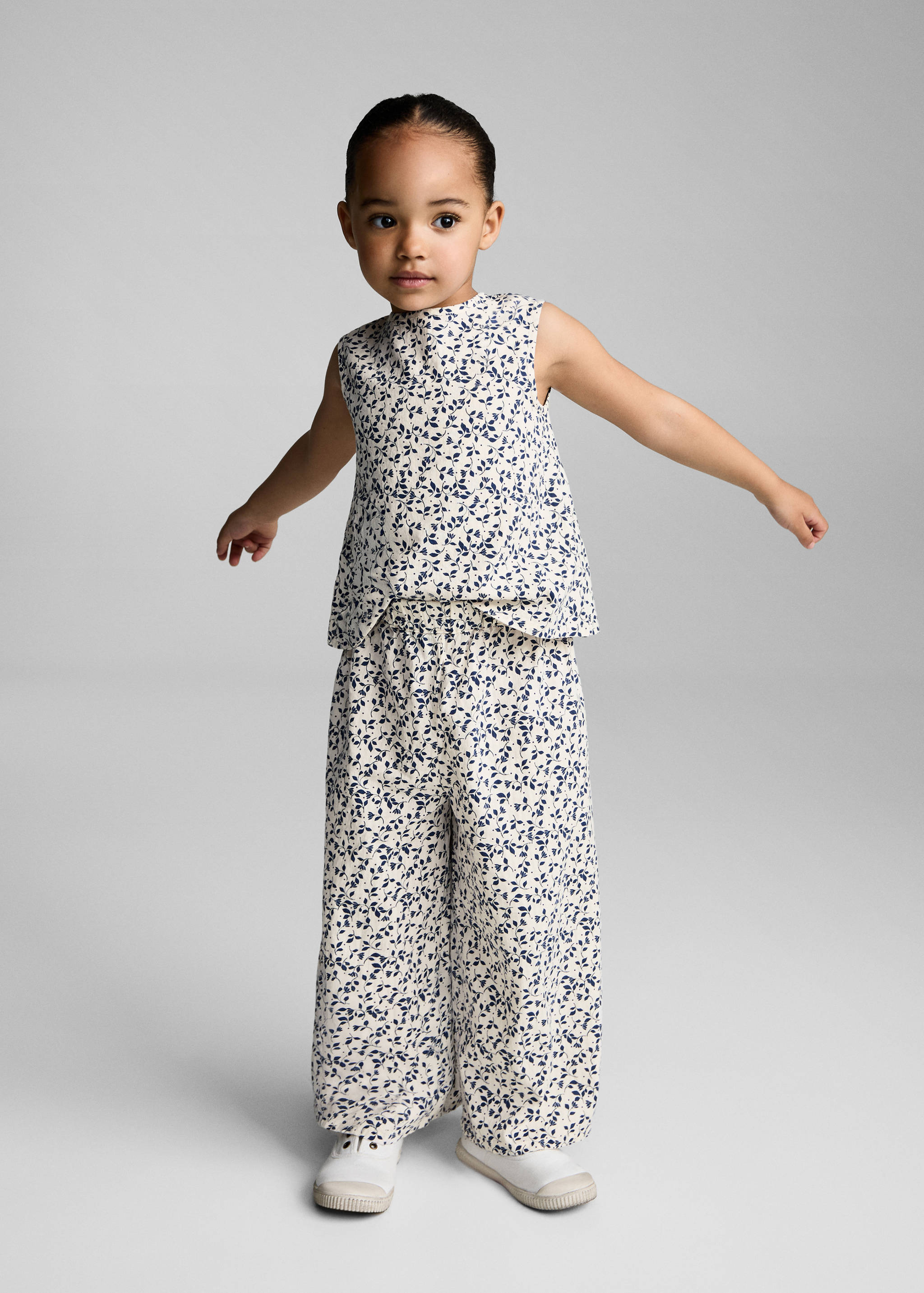 Gerade Hose mit floralem Print - Allgemeine Ansicht