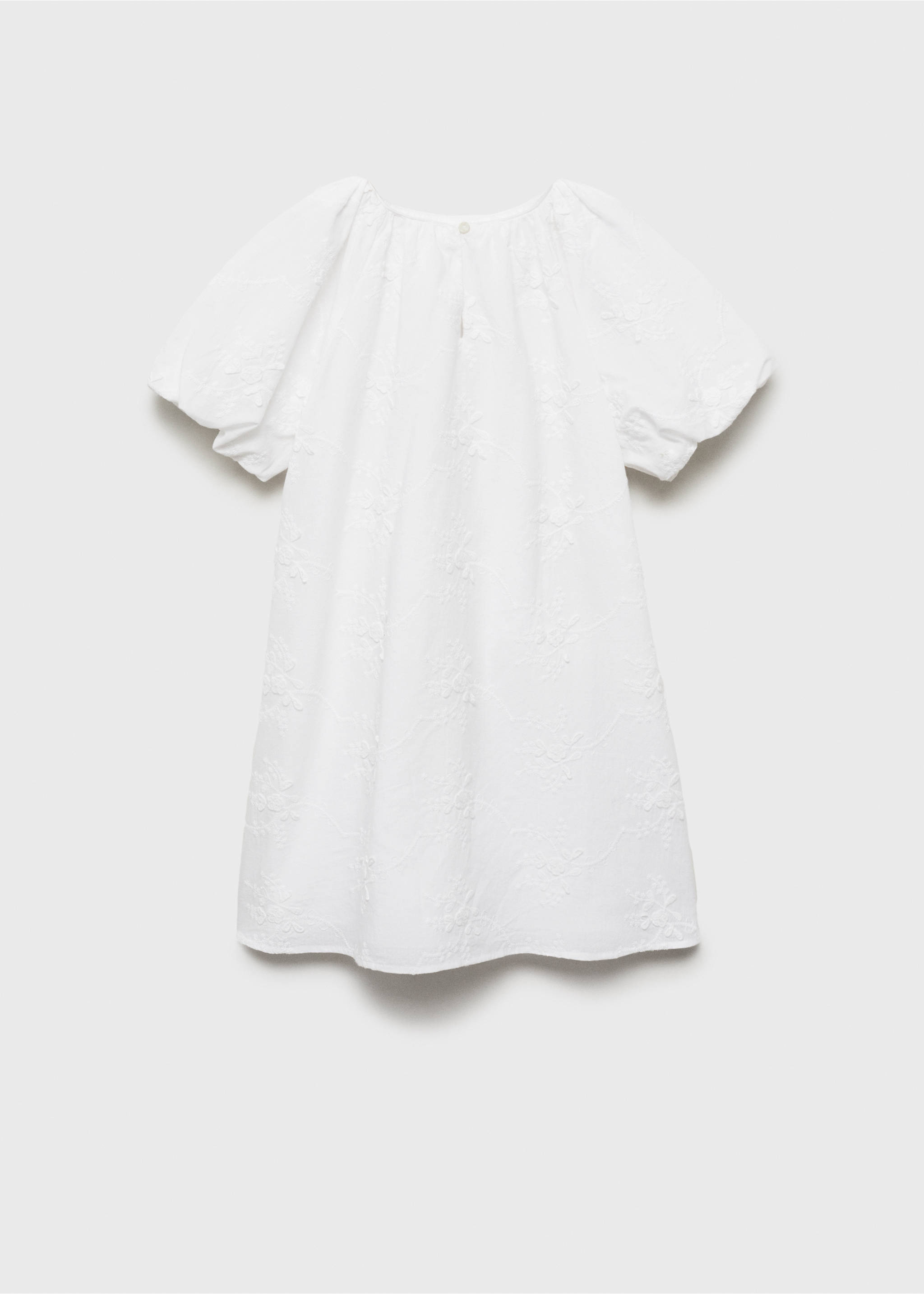 Embroidered detail dress - Reverse of the article, White. Ref: 87065949-00.