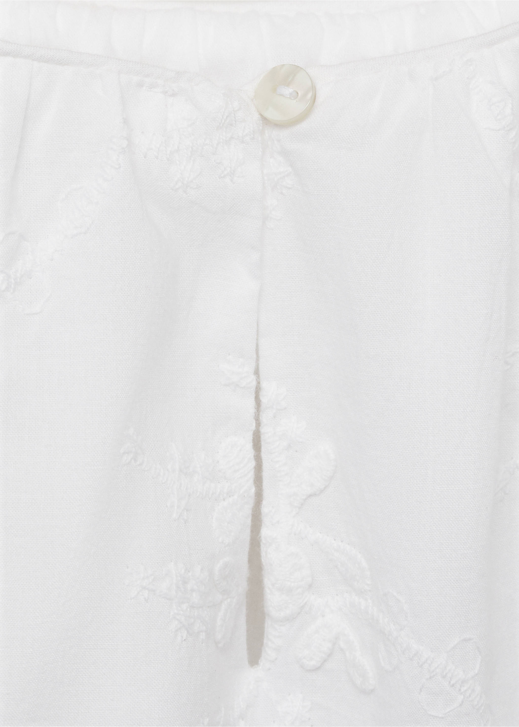 Embroidered detail dress - Details of the article 0, White. Ref: 87065949-00.