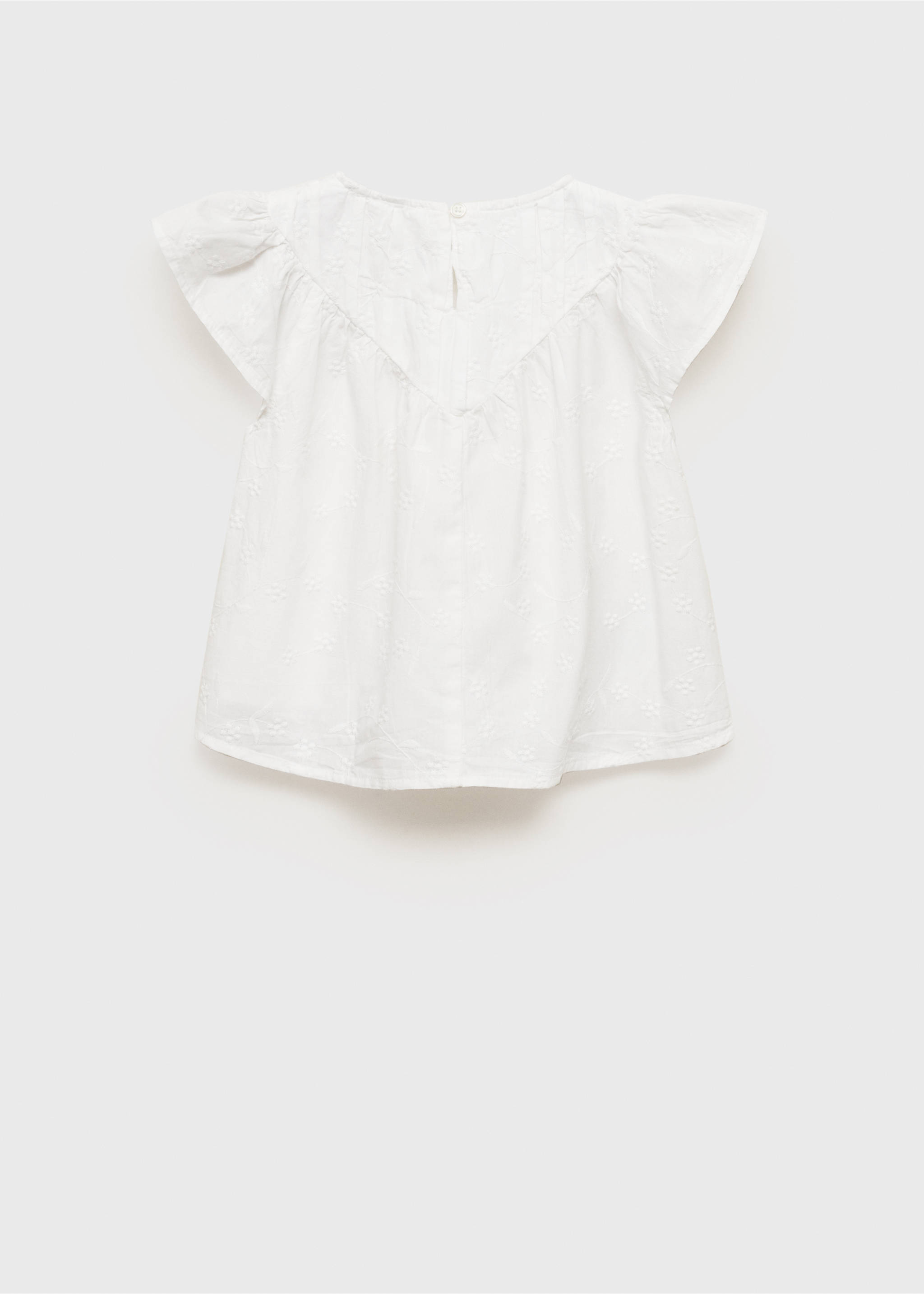 Bavlněná halenka s výšivkami - Zadní strana zboží, Bílá. Ref: 87065952-00.