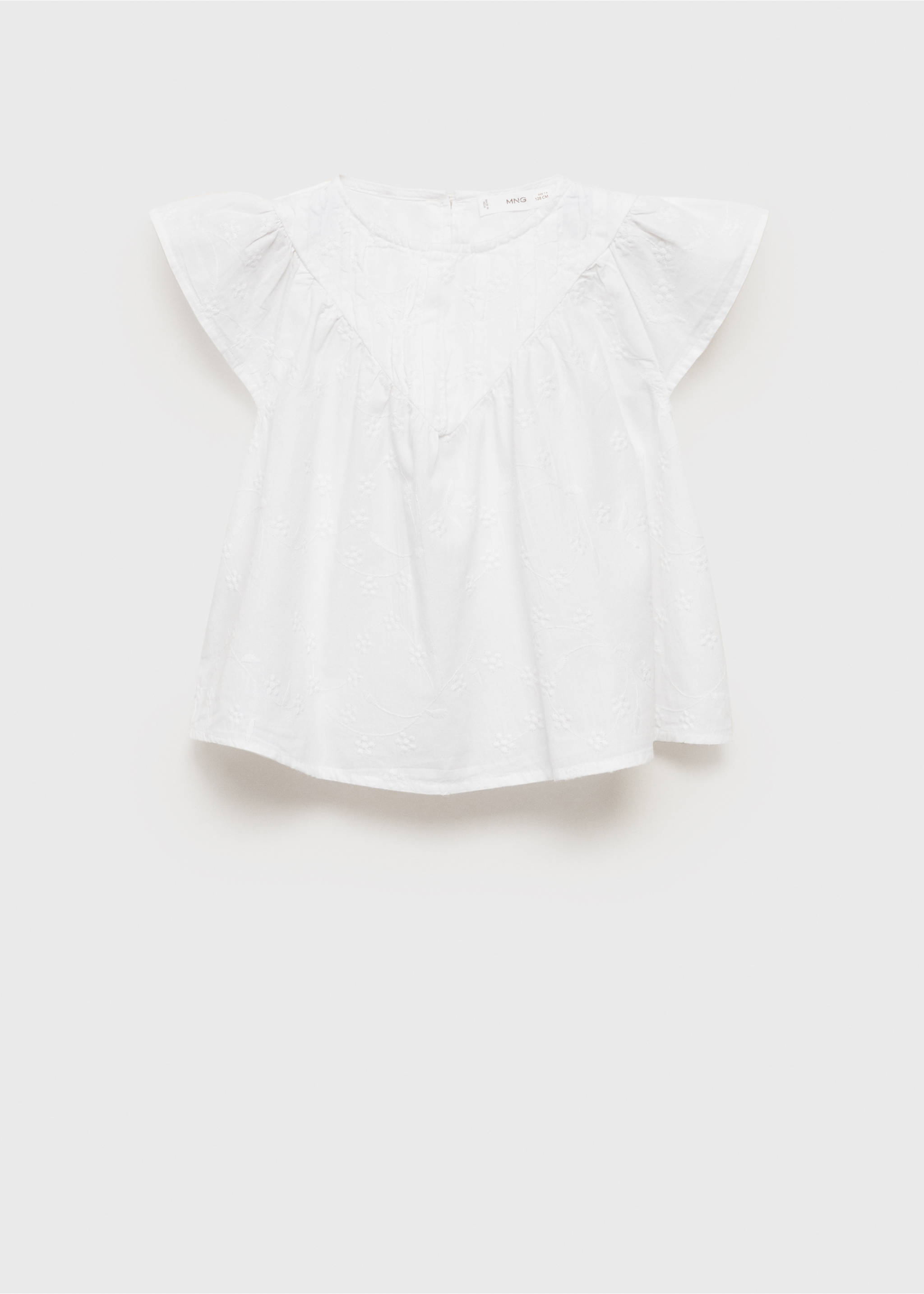 Embroidered cotton blouse - Article without model, White. Ref: 87065952-00.