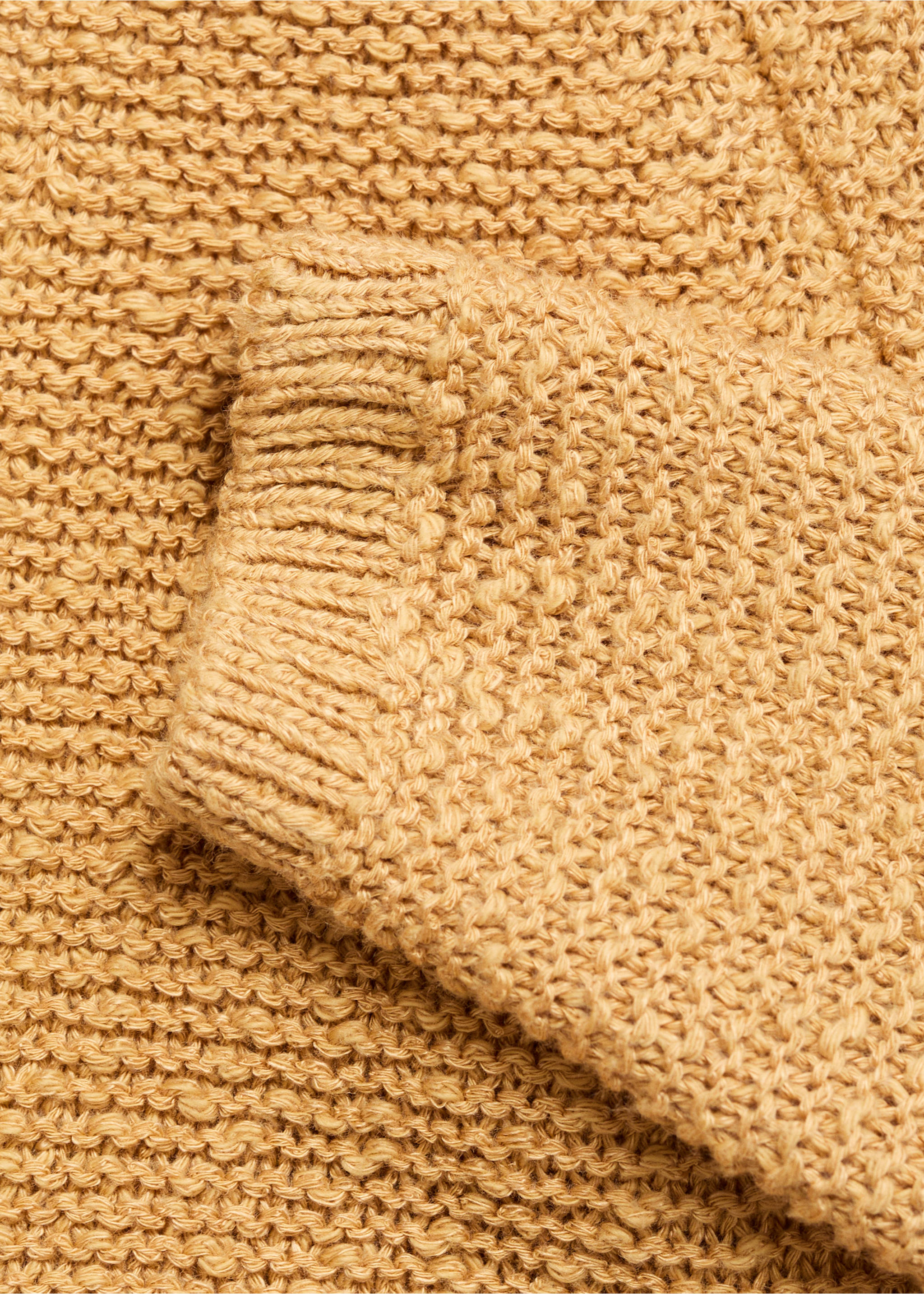 Knitted button cardigan - Details of the article 0, Mustard. Ref: 87065954-00.