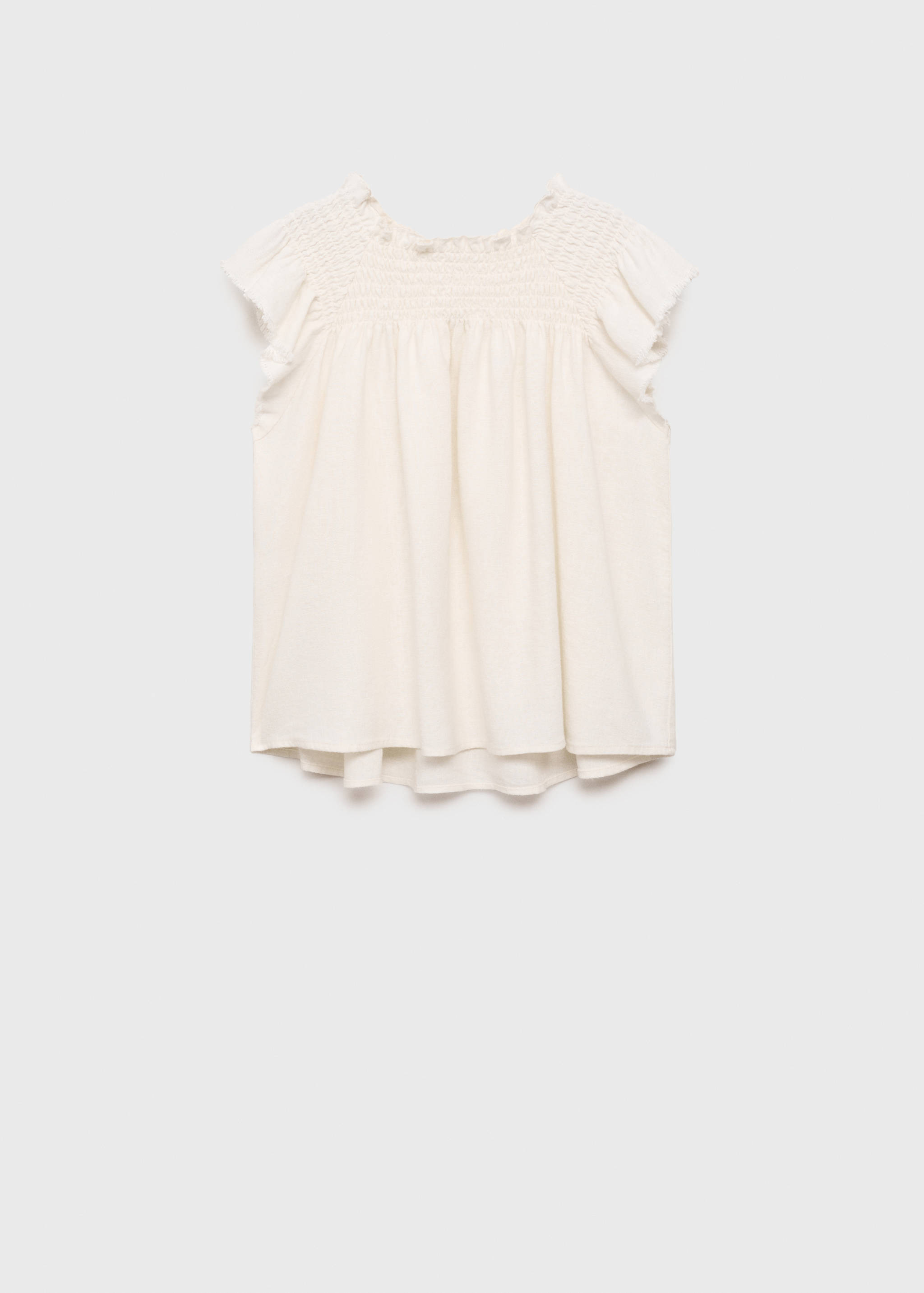 Linen-blend ruffled blouse - Article without model