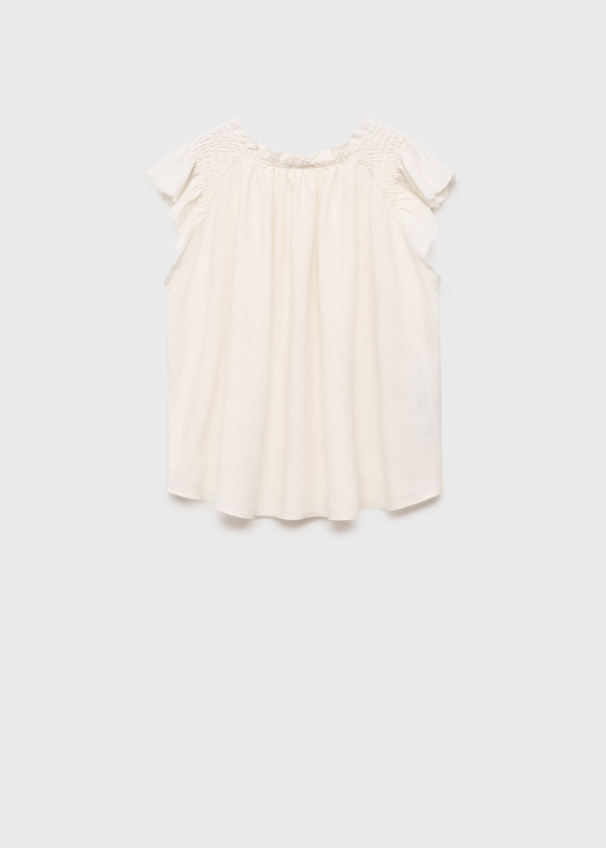 Linen-blend ruffled blouse - Reverse of the article