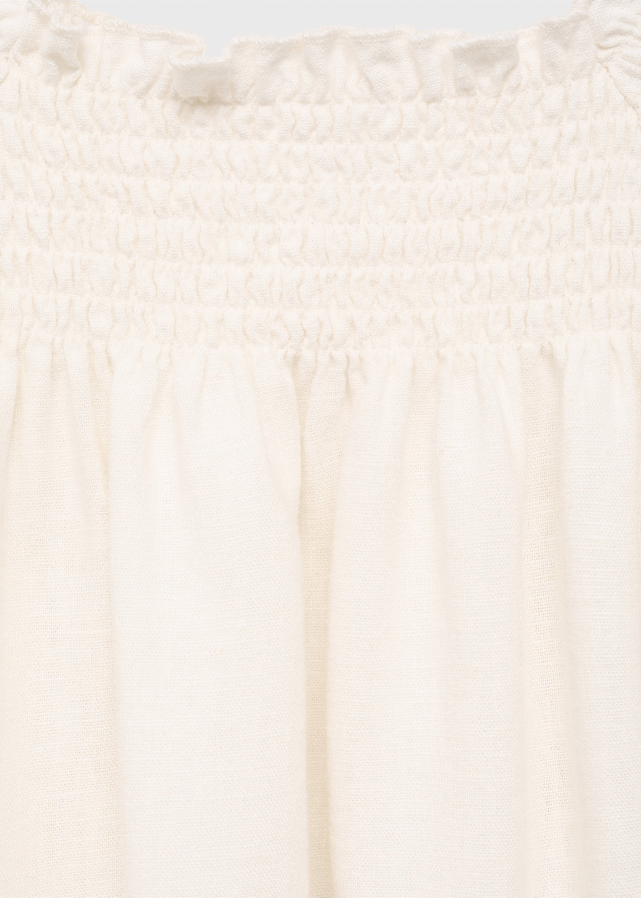 Blouse volantée lin - Détail de l'article 8, Blanc cassé. Ref: 87065964-00.