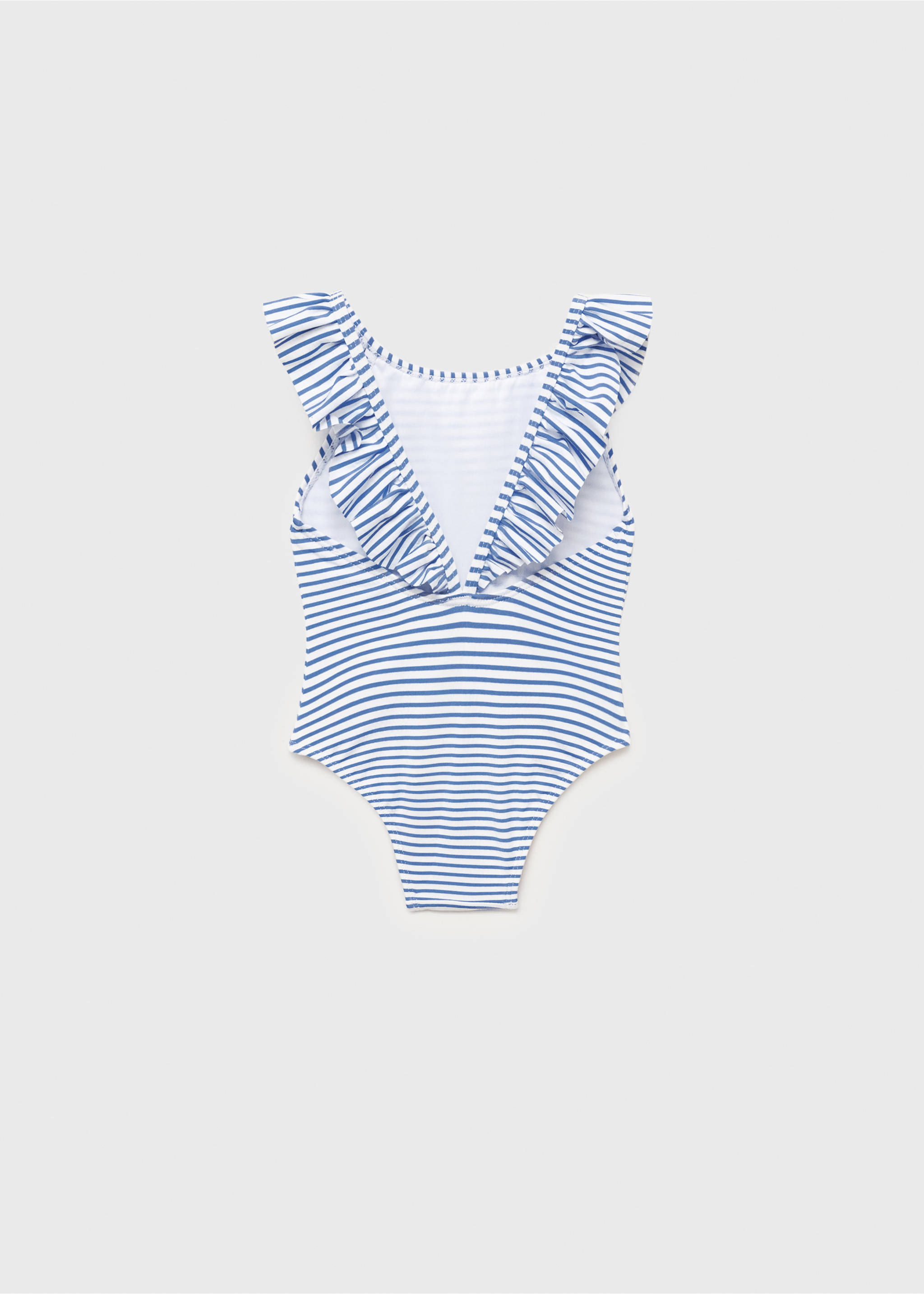 Ruffle striped swimsuit - Reverse of the article, Blue. Ref: 87065974-00.