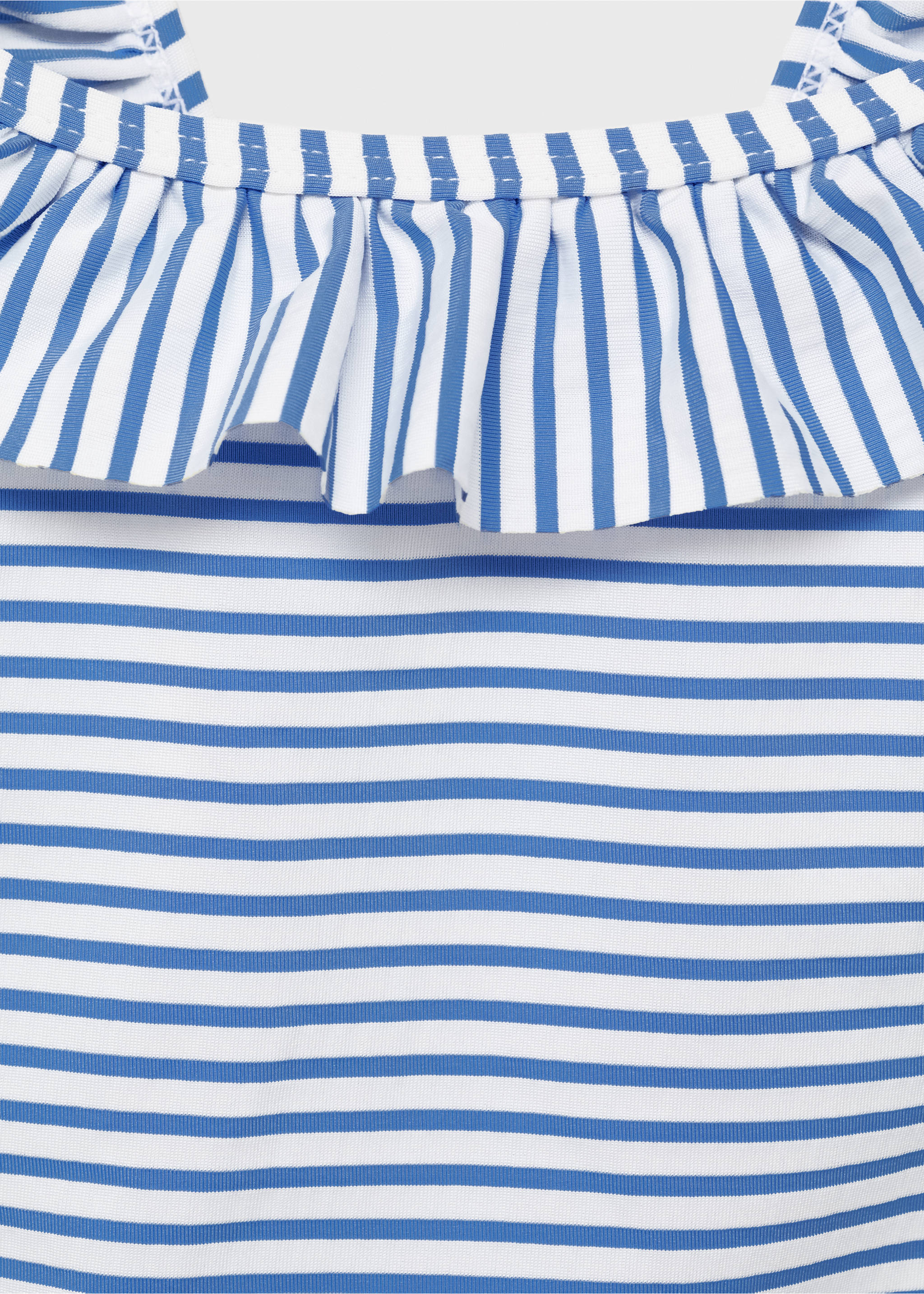 Ruffle striped swimsuit - Details of the article 0, Blue. Ref: 87065974-00.