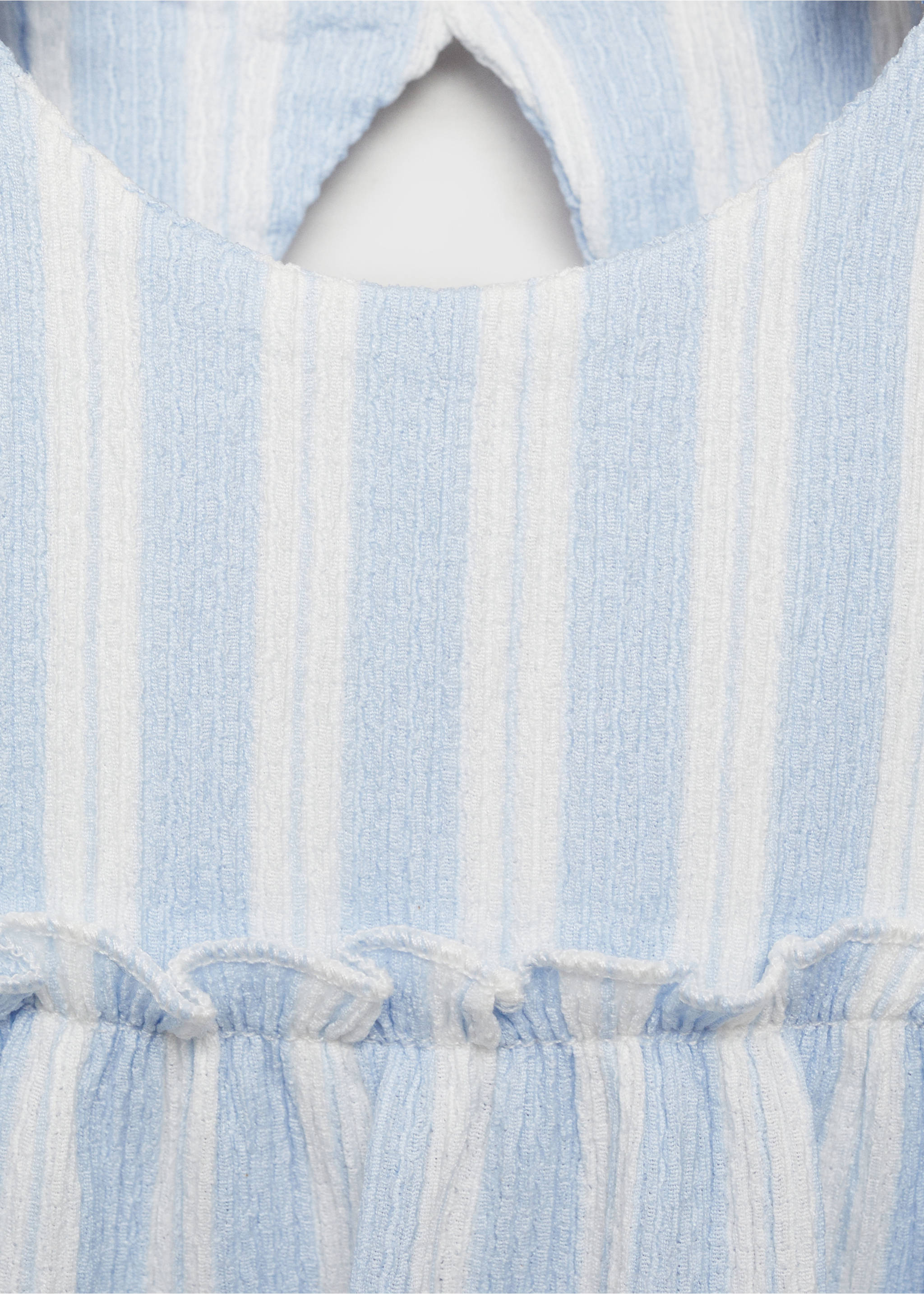Waistband detail dress - Details of the article 8, Blue. Ref: 87065976-00.