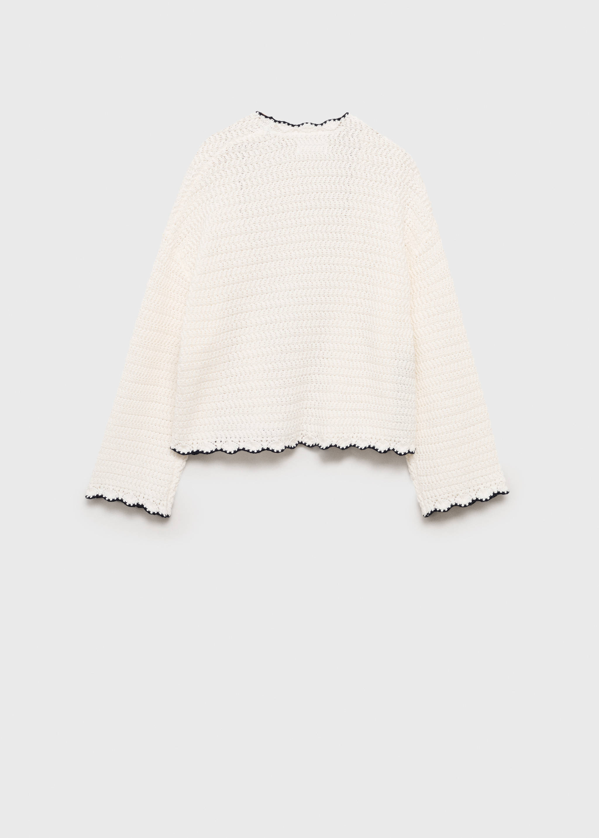 Strickcardigan mit Kontrastabschlüssen - Rückseite des Artikels