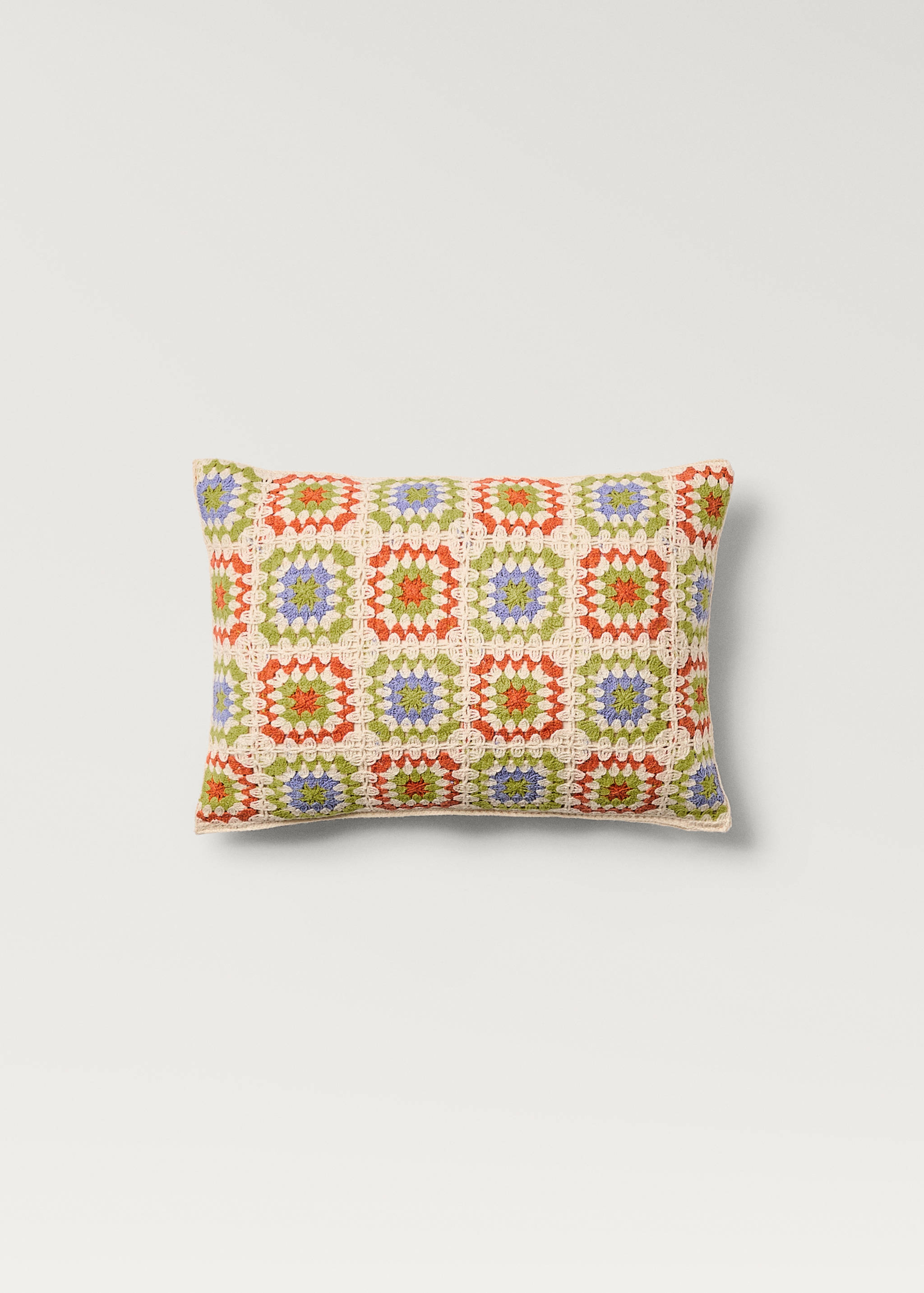 Crochet multi-coloured children's cushion cover 30x40 cm - Article without model