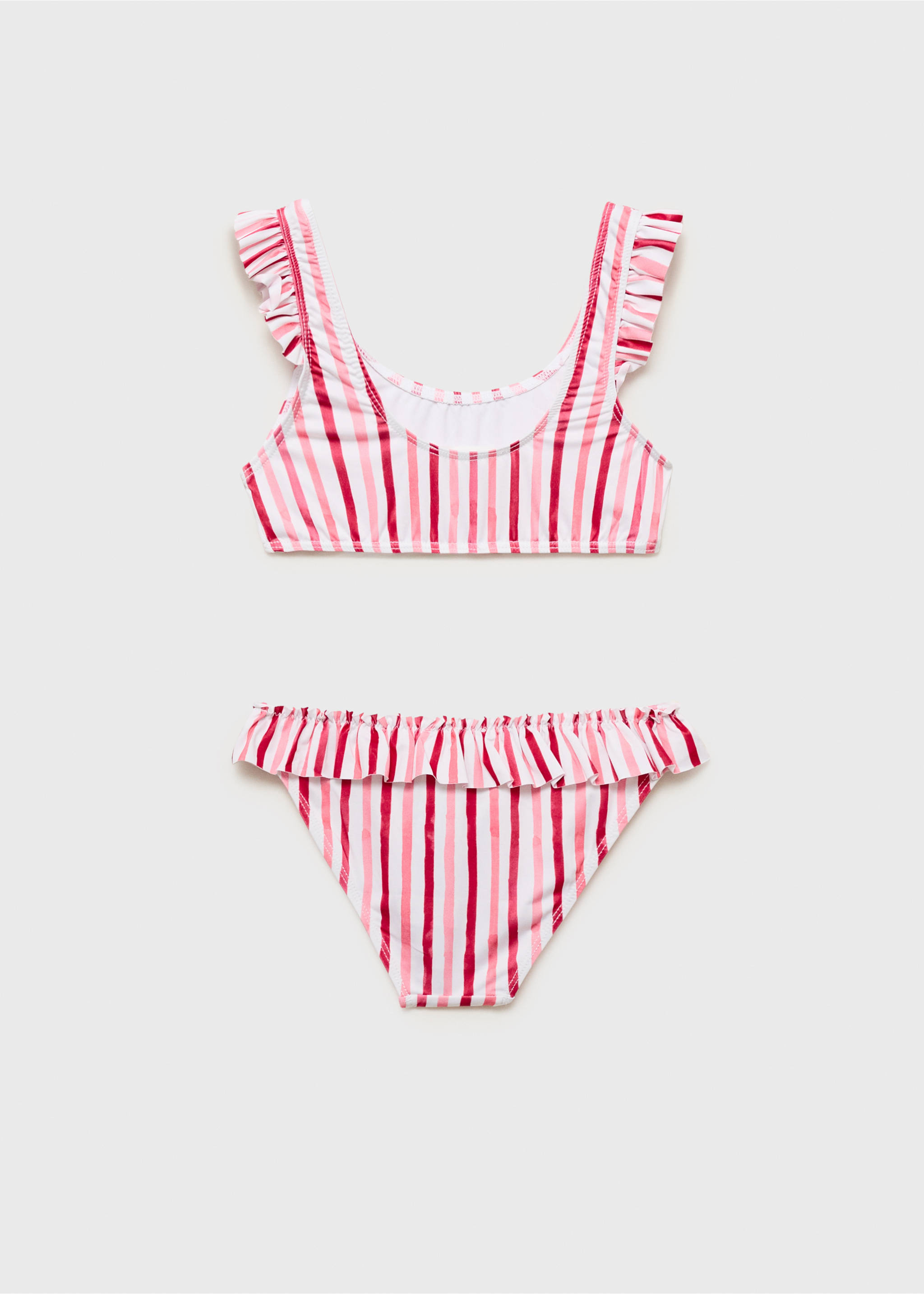 Ruffle striped bikini - Reverse of the article, Red. Ref: 87065986-00.