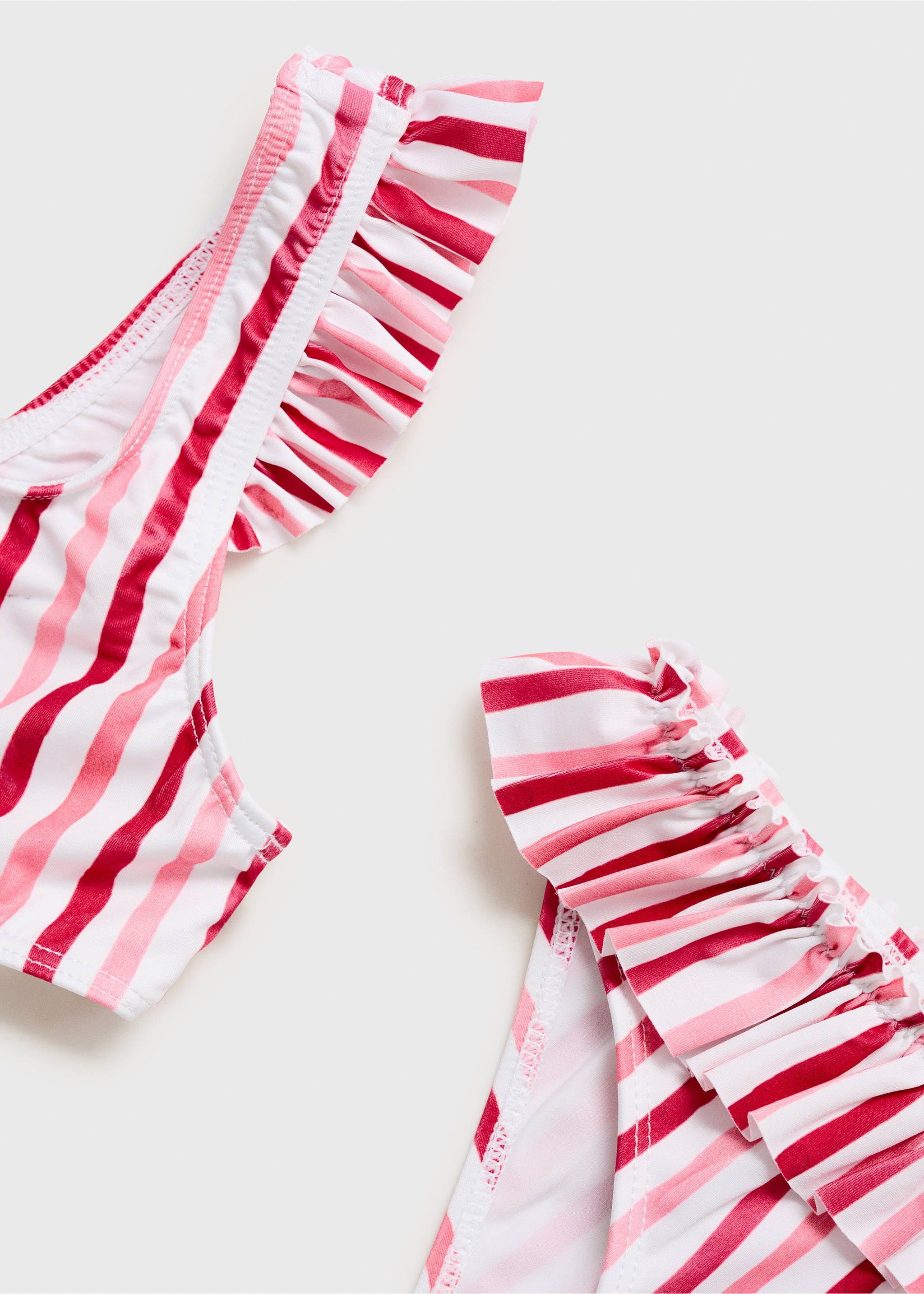 Ruffle striped bikini - Details of the article 0, Red. Ref: 87065986-00.