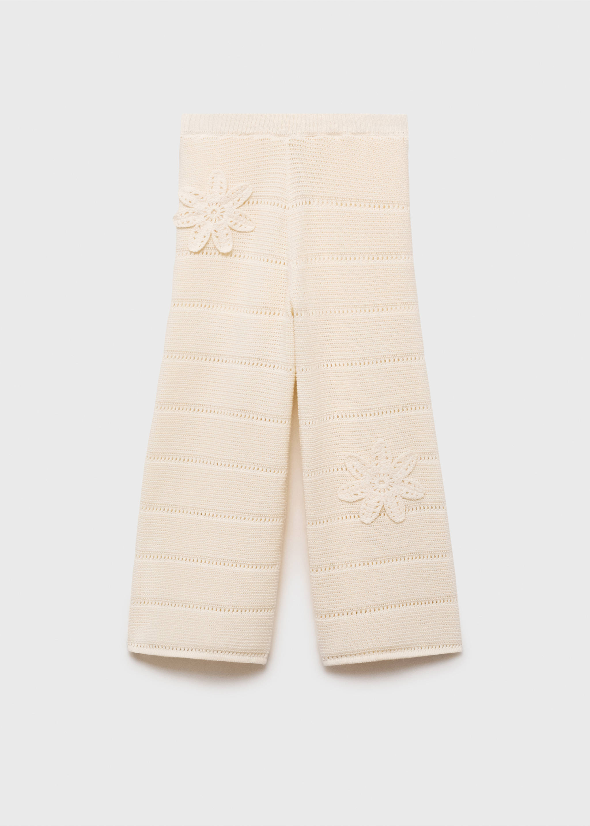 Knitted trousers with crochet detail - Article without model, Off White. Ref: 87065989-00.