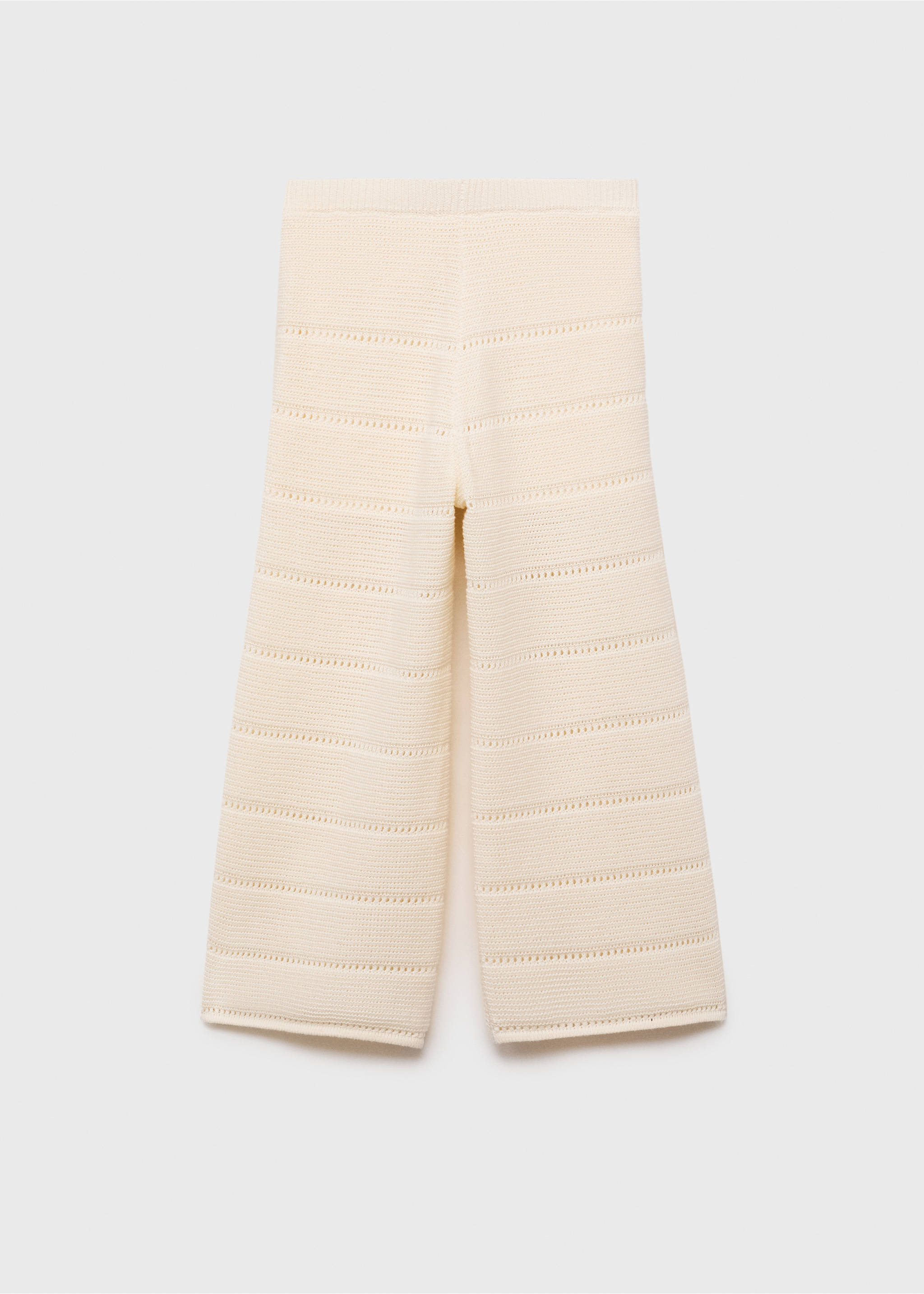 Knitted trousers with crochet detail - Reverse of the article, Off White. Ref: 87065989-00.
