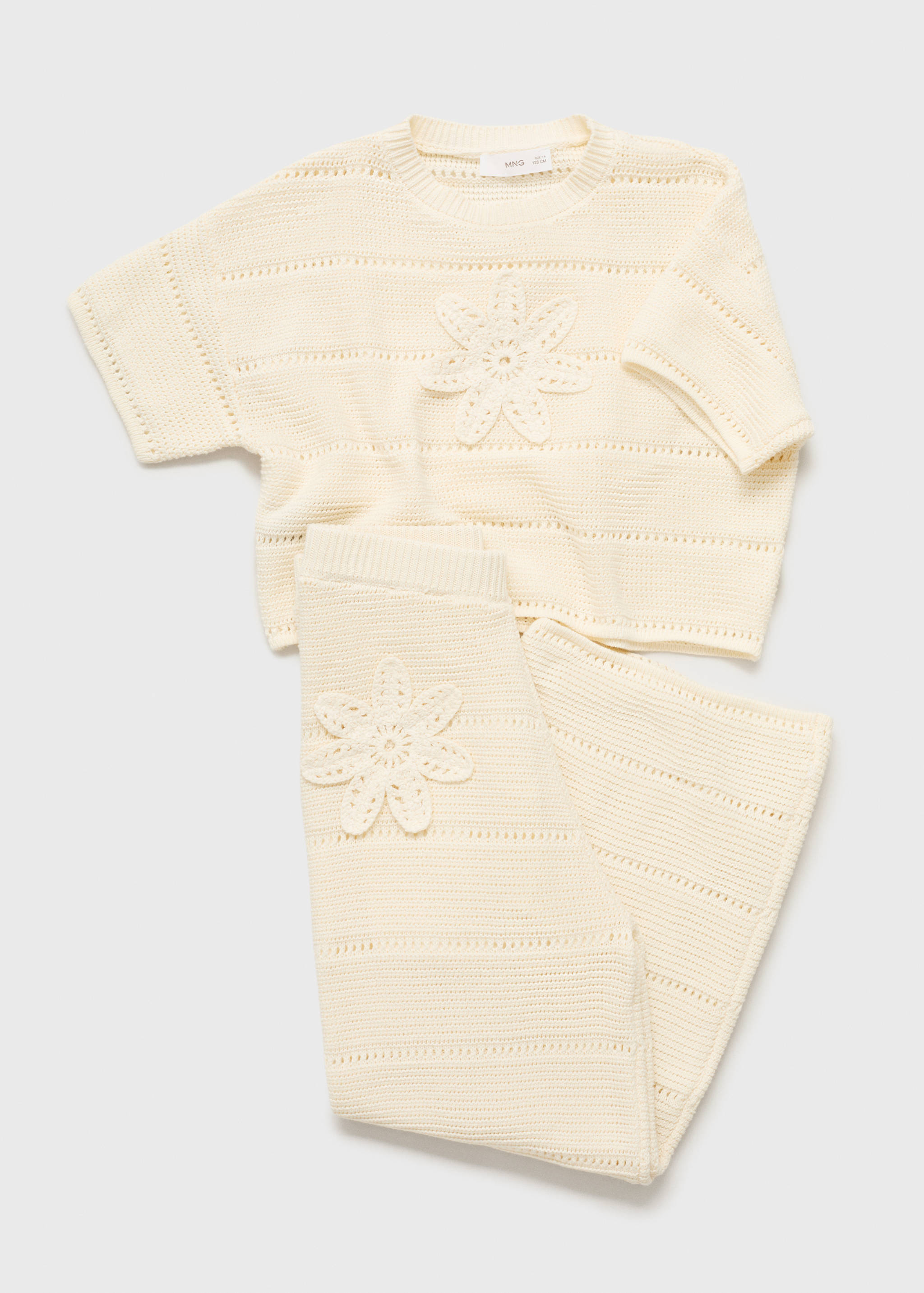 Knitted trousers with crochet detail - Details of the article 8