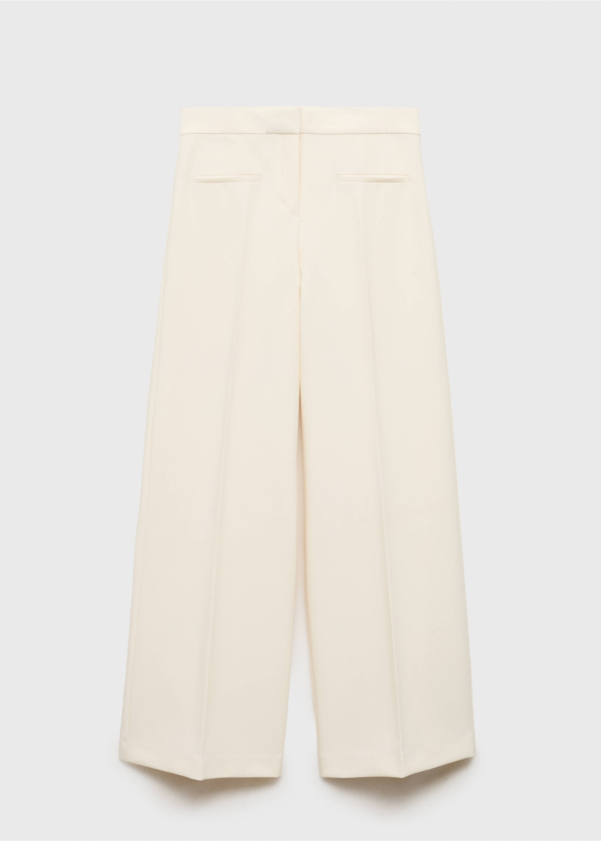 Wide leg mid-rise trousers with pockets - Article without model, Ecru. Ref: 87065992-00.